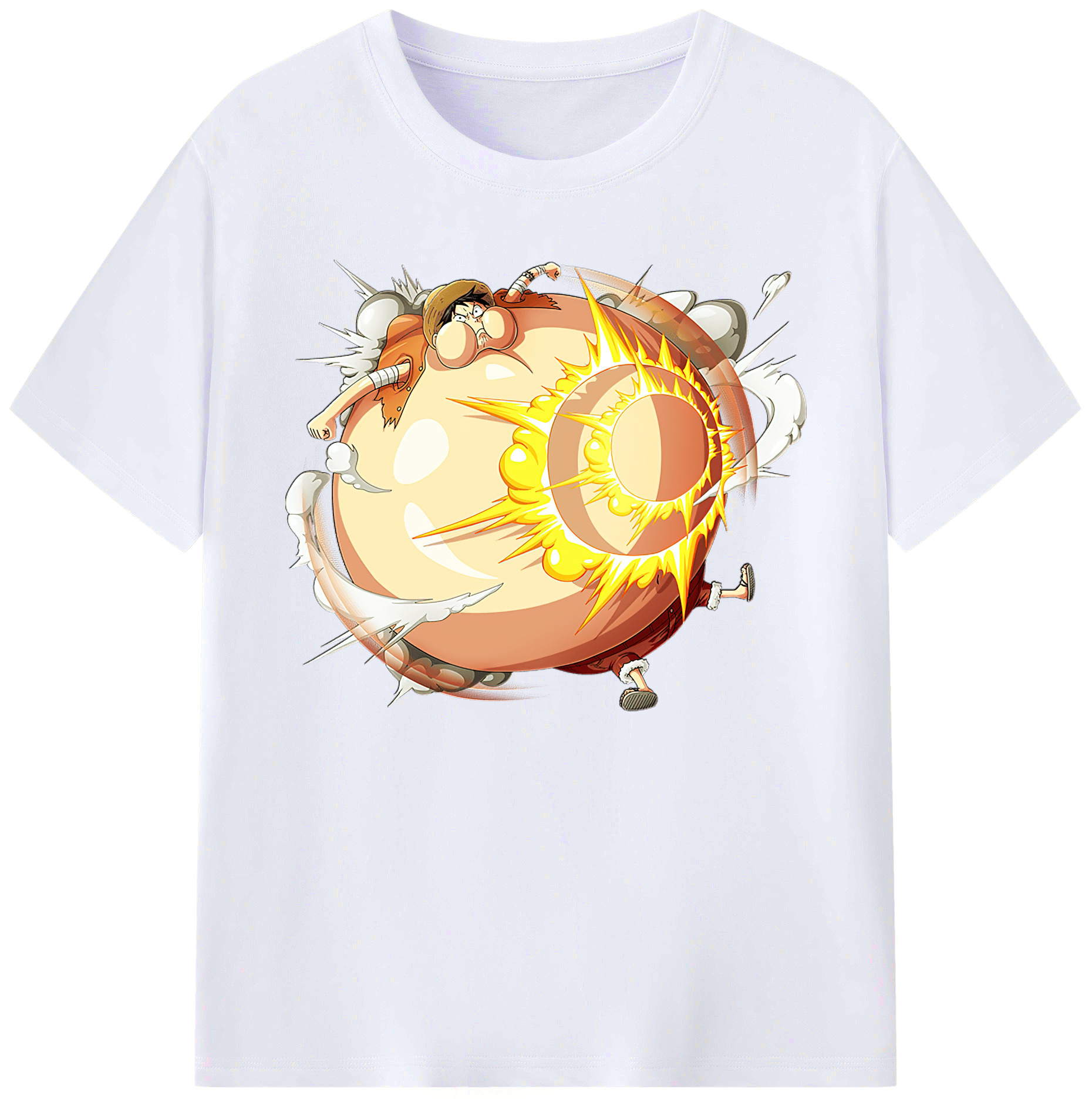 ワンピース モンキー・D・ルフィ ONE PIECE Monkey D. Luffy 綿100％ メンズ半袖Tシャツ｜肌触りやわらか＆通気性