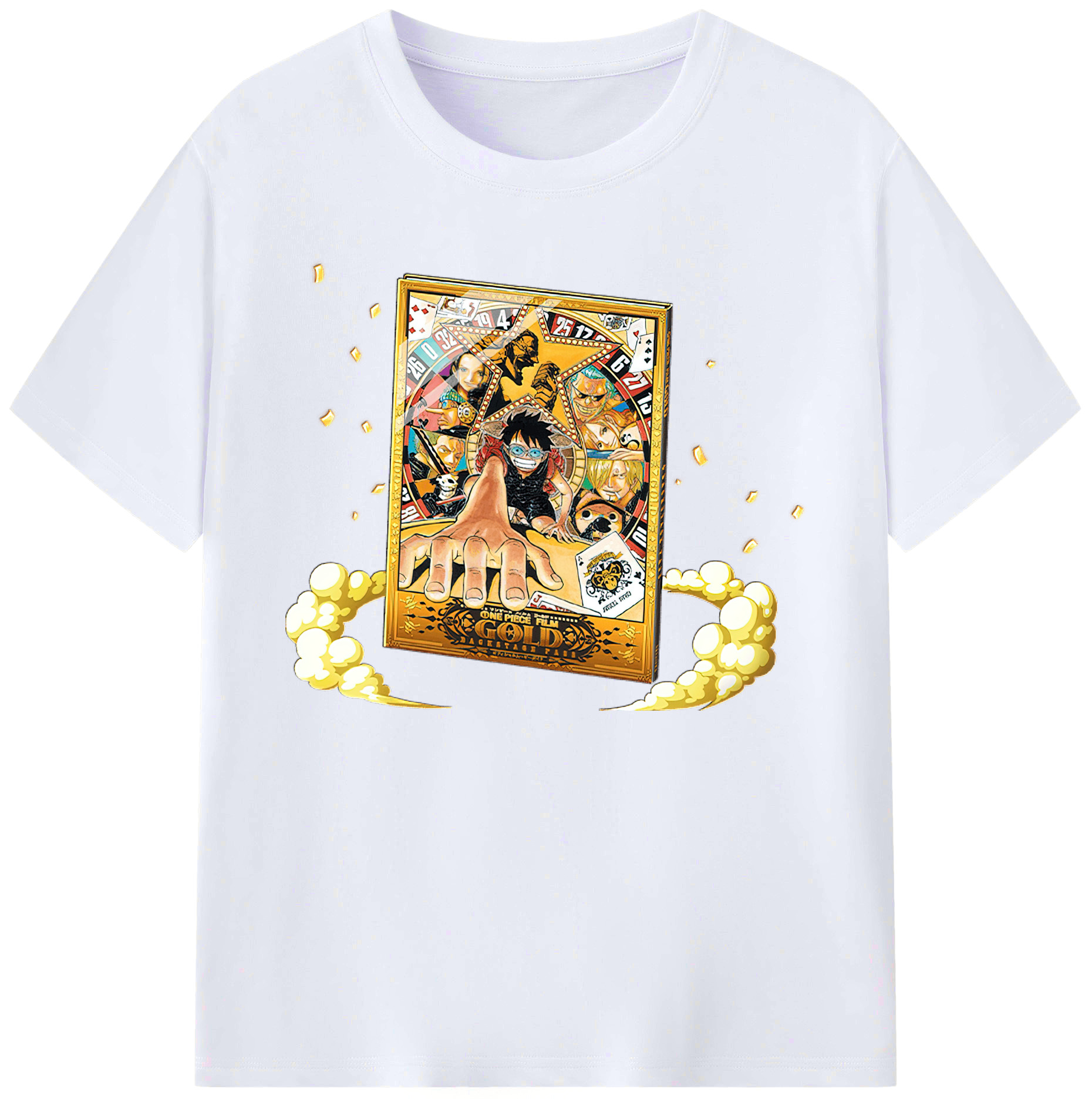 ワンピース モンキー・D・ルフィ ONE PIECE Monkey D. Luffy 綿100％ メンズ半袖Tシャツ｜肌触りやわらか＆通気性