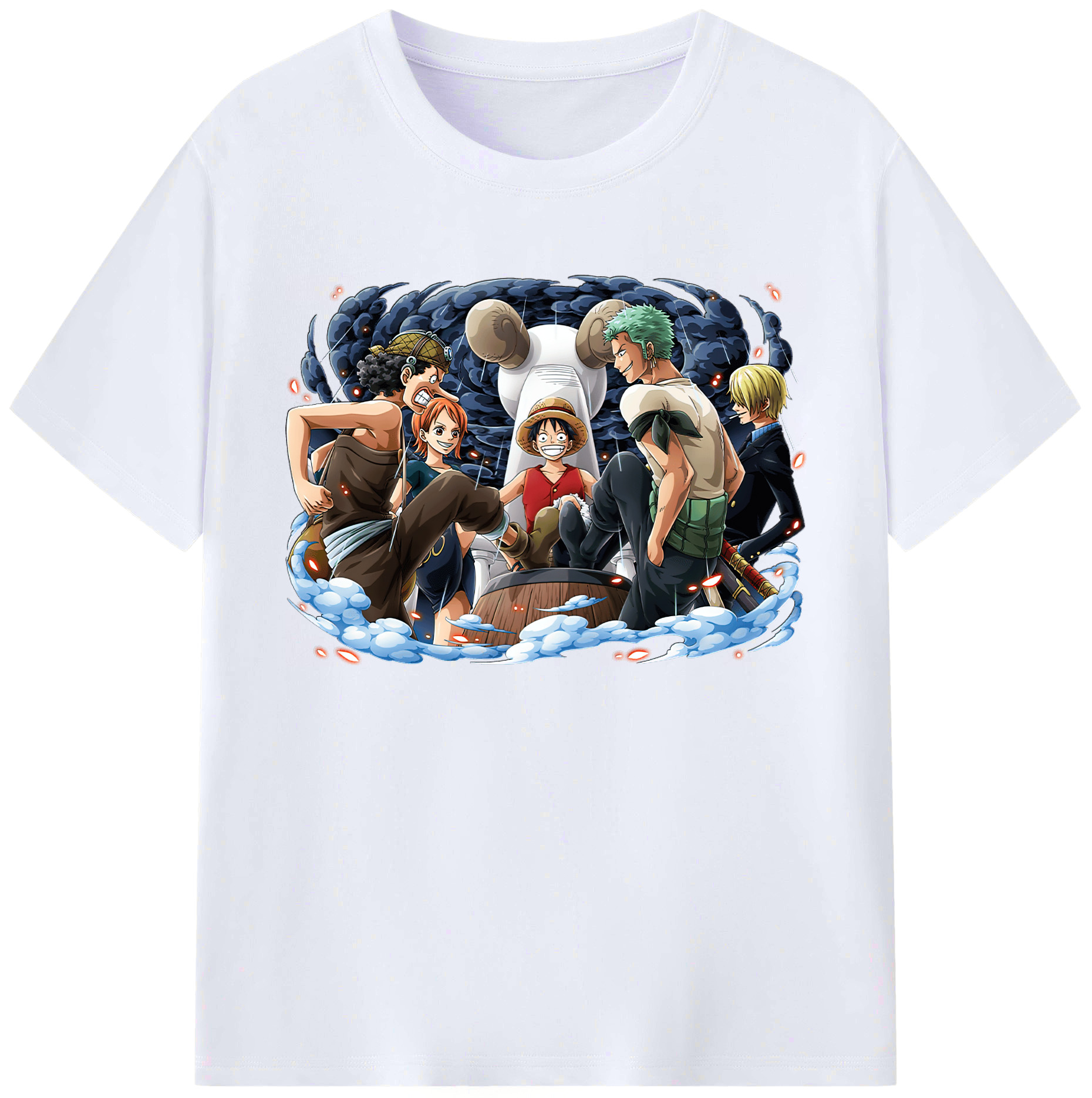 ワンピース モンキー・D・ルフィ ONE PIECE Monkey D. Luffy 綿100％ メンズ半袖Tシャツ｜肌触りやわらか＆通気性