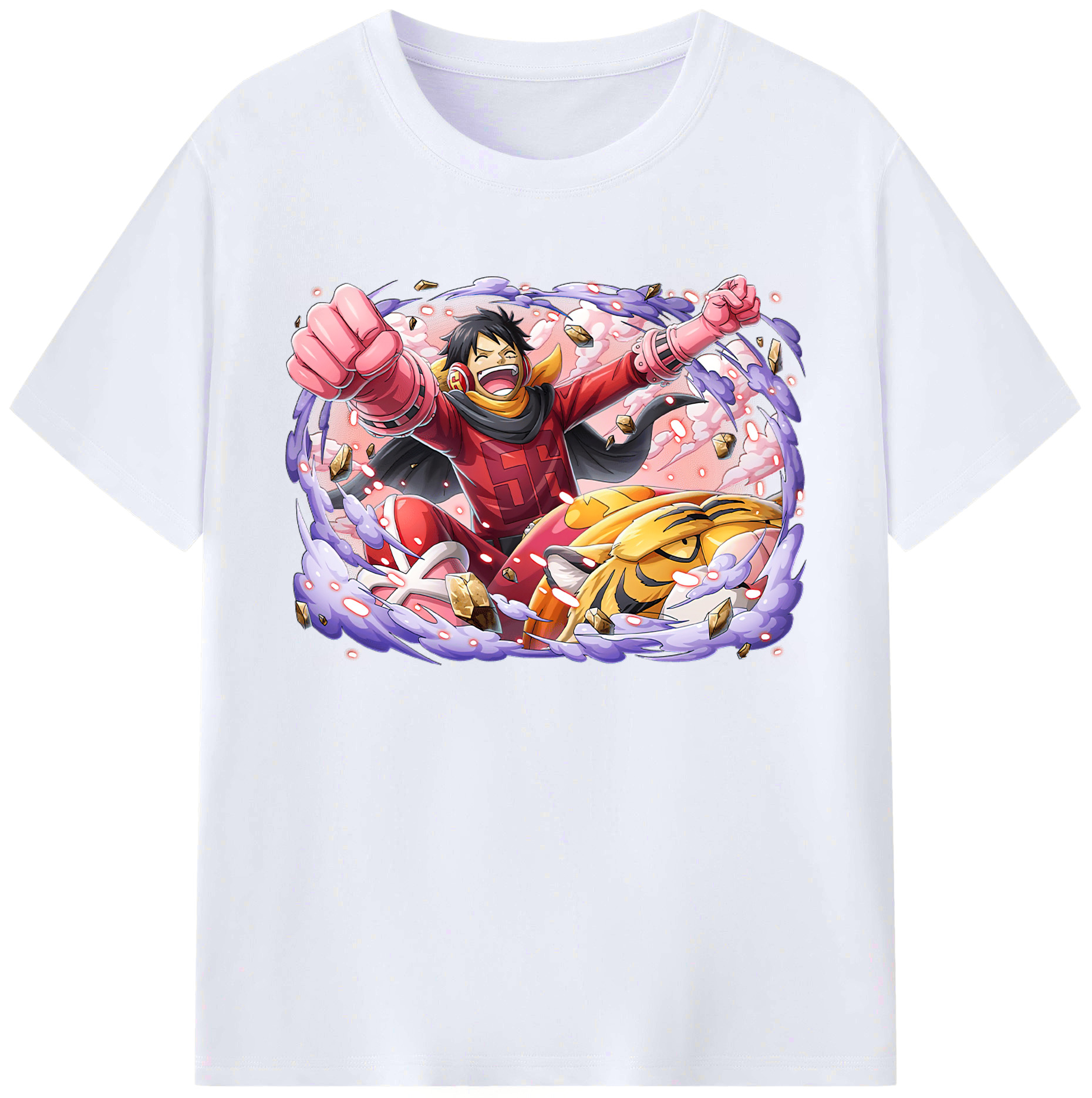 ワンピース モンキー・D・ルフィ ONE PIECE Monkey D. Luffy 綿100％ メンズ半袖Tシャツ｜肌触りやわらか＆通気性