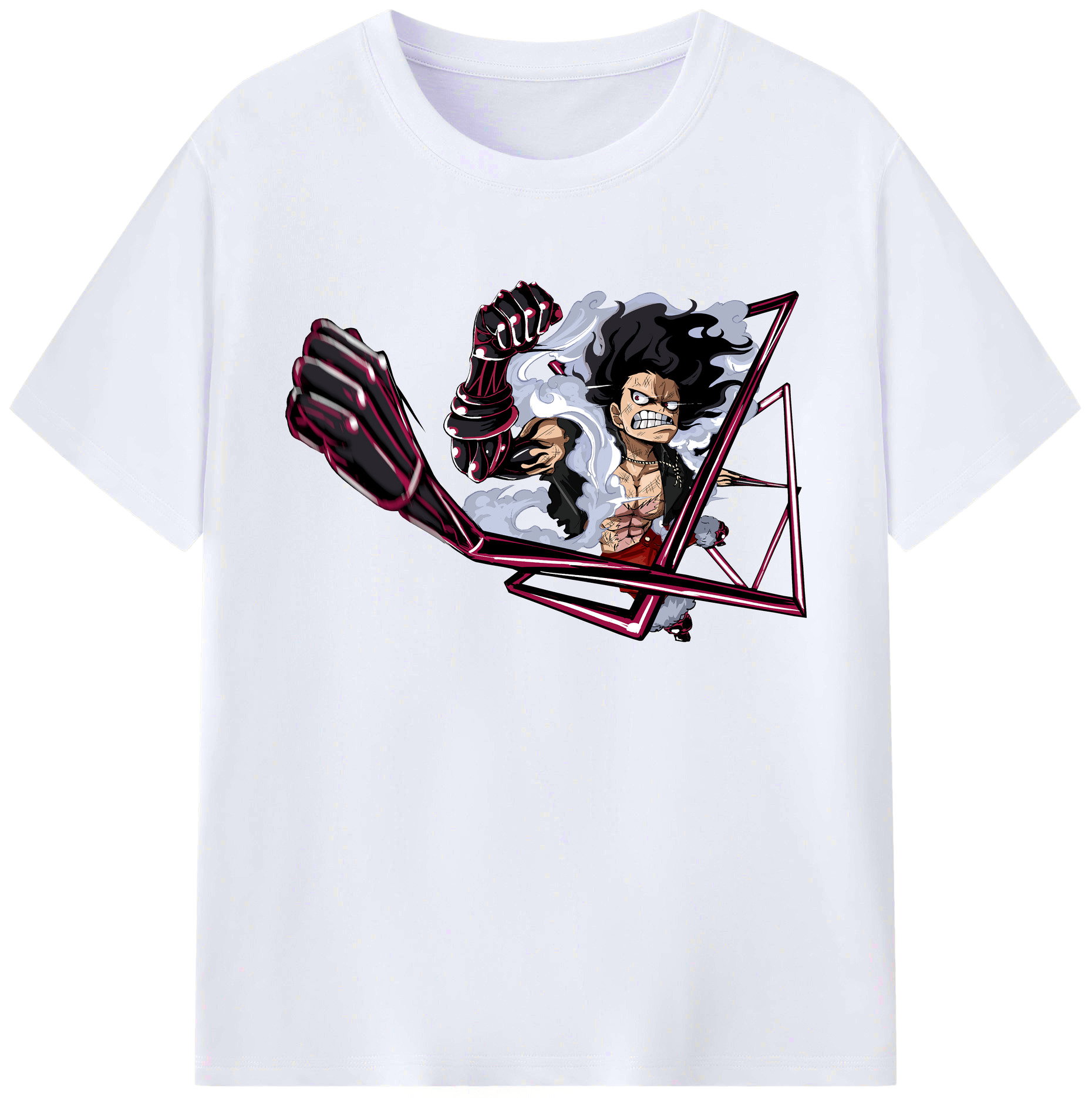 ワンピース モンキー・D・ルフィ ONE PIECE Monkey D. Luffy 綿100％ メンズ半袖Tシャツ｜肌触りやわらか＆通気性