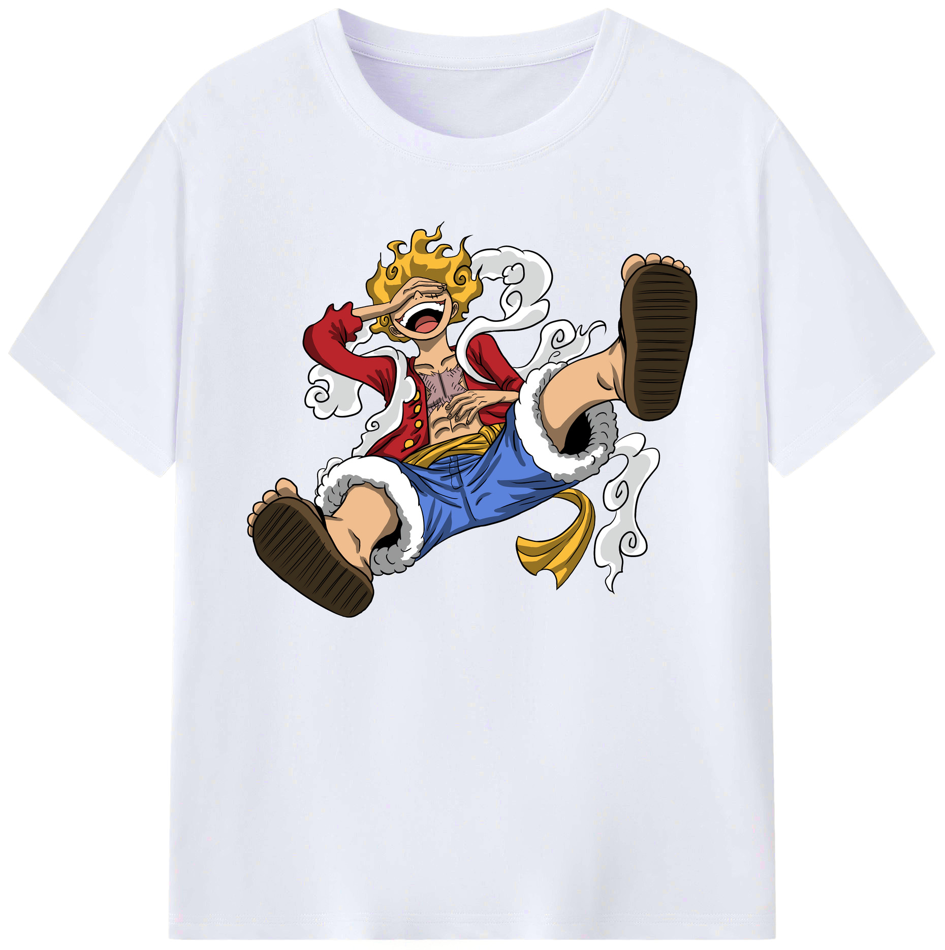 ワンピース モンキー・D・ルフィ ONE PIECE Monkey D. Luffy 綿100％ メンズ半袖Tシャツ｜肌触りやわらか＆通気性