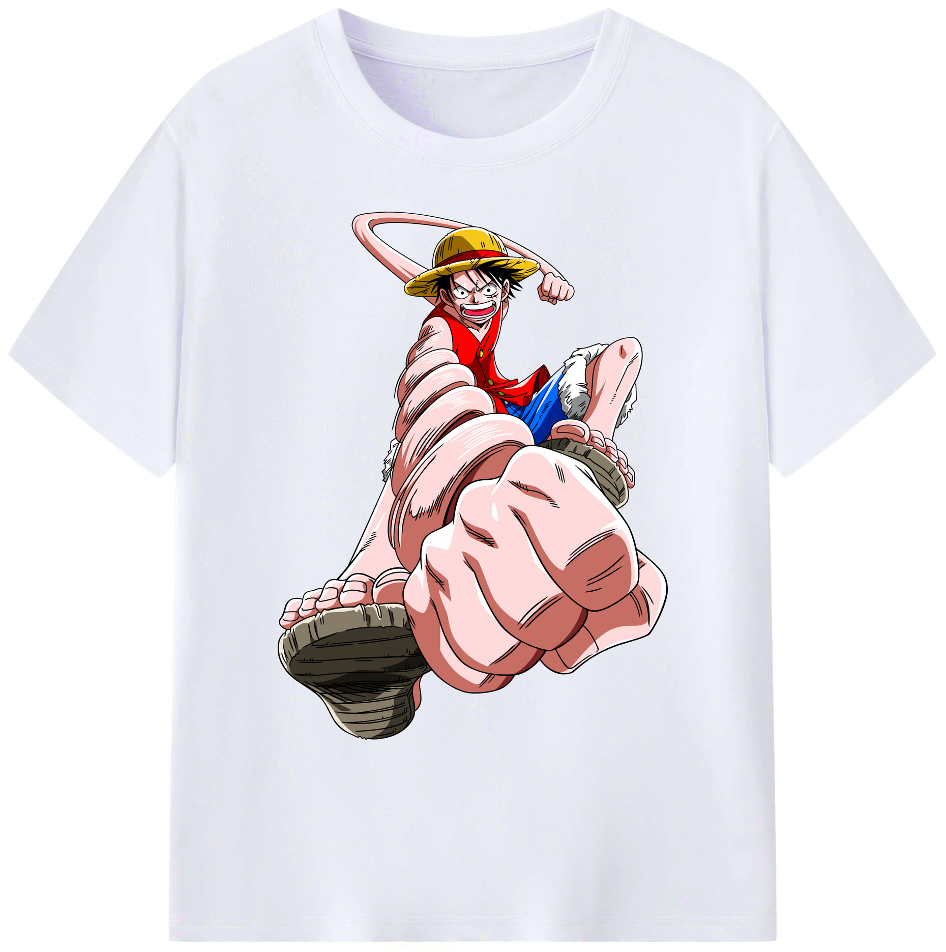ワンピース モンキー・D・ルフィ ONE PIECE Monkey D. Luffy 綿100％ メンズ半袖Tシャツ｜肌触りやわらか＆通気性