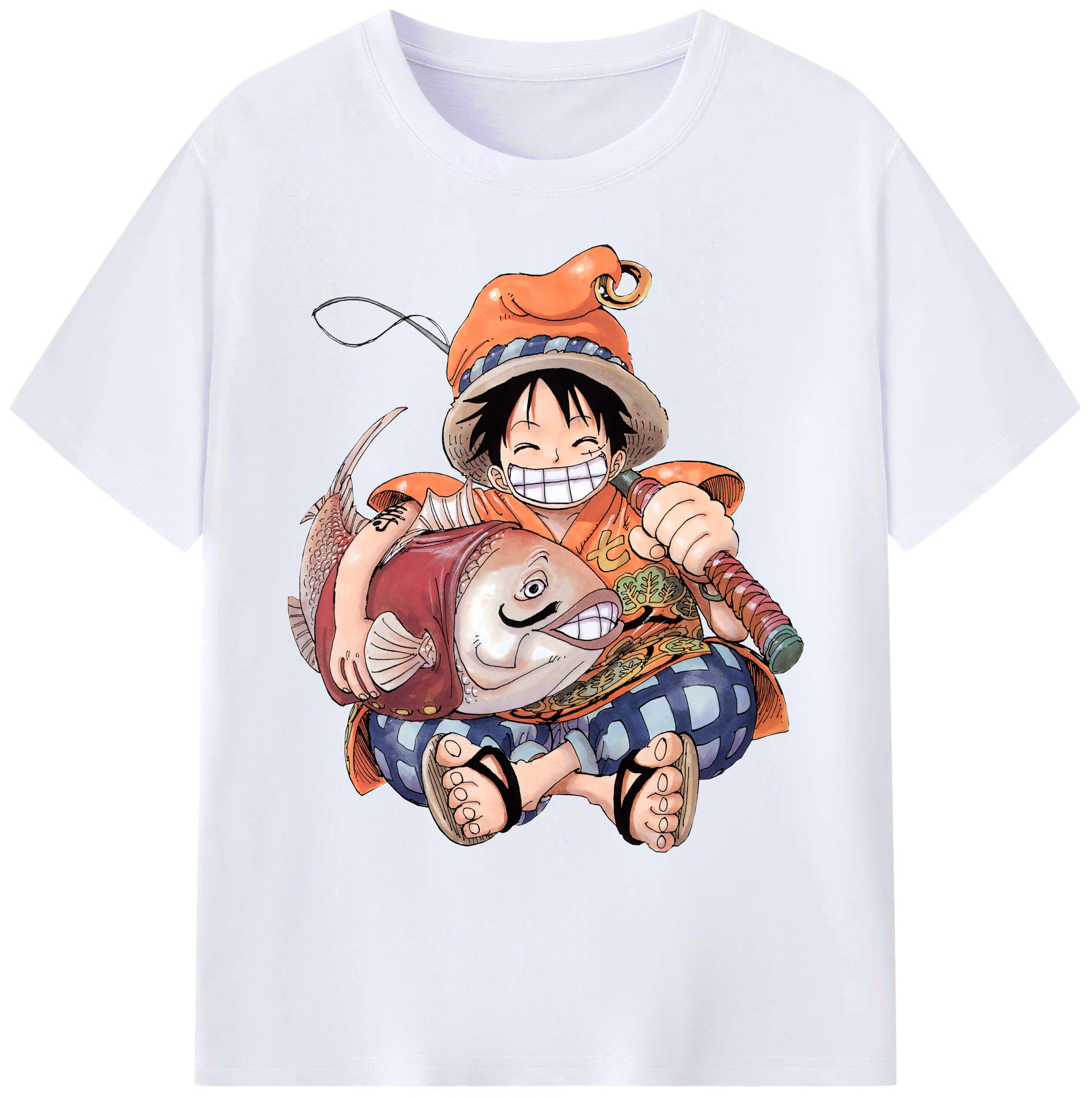 ワンピース モンキー・D・ルフィ ONE PIECE Monkey D. Luffy 綿100％ メンズ半袖Tシャツ｜肌触りやわらか＆通気性