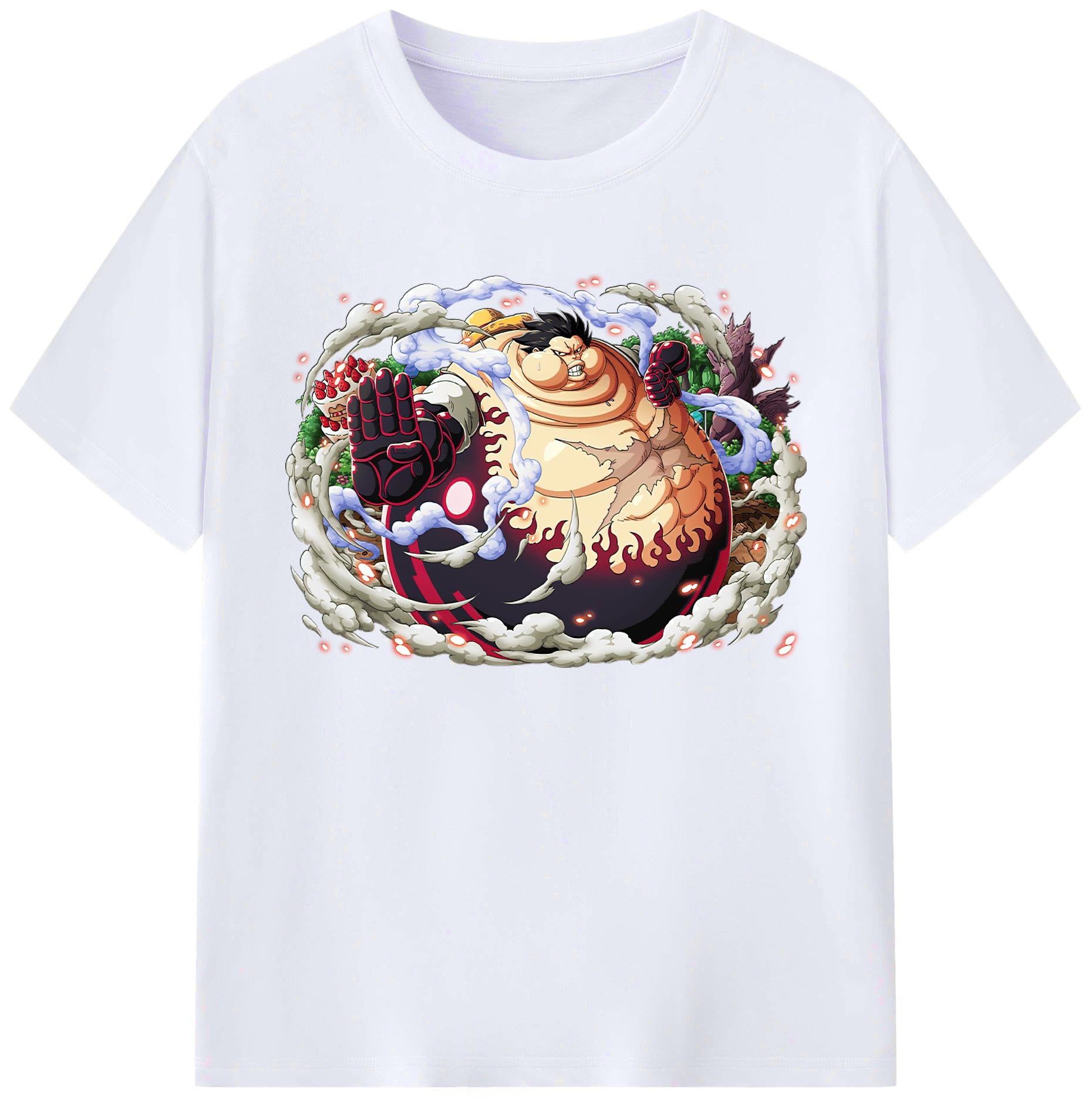 ワンピース モンキー・D・ルフィ ONE PIECE Monkey D. Luffy 綿100％ メンズ半袖Tシャツ｜肌触りやわらか＆通気性