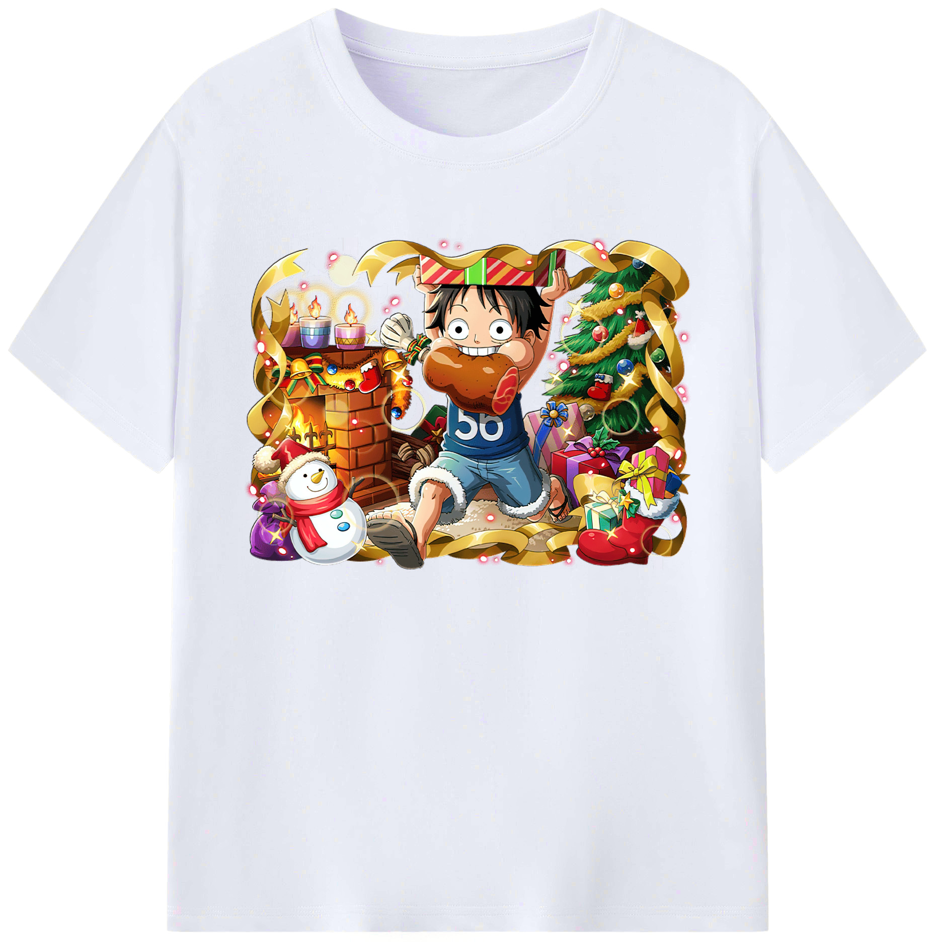 ワンピース モンキー・D・ルフィ ONE PIECE Monkey D. Luffy 綿100％ メンズ半袖Tシャツ｜肌触りやわらか＆通気性