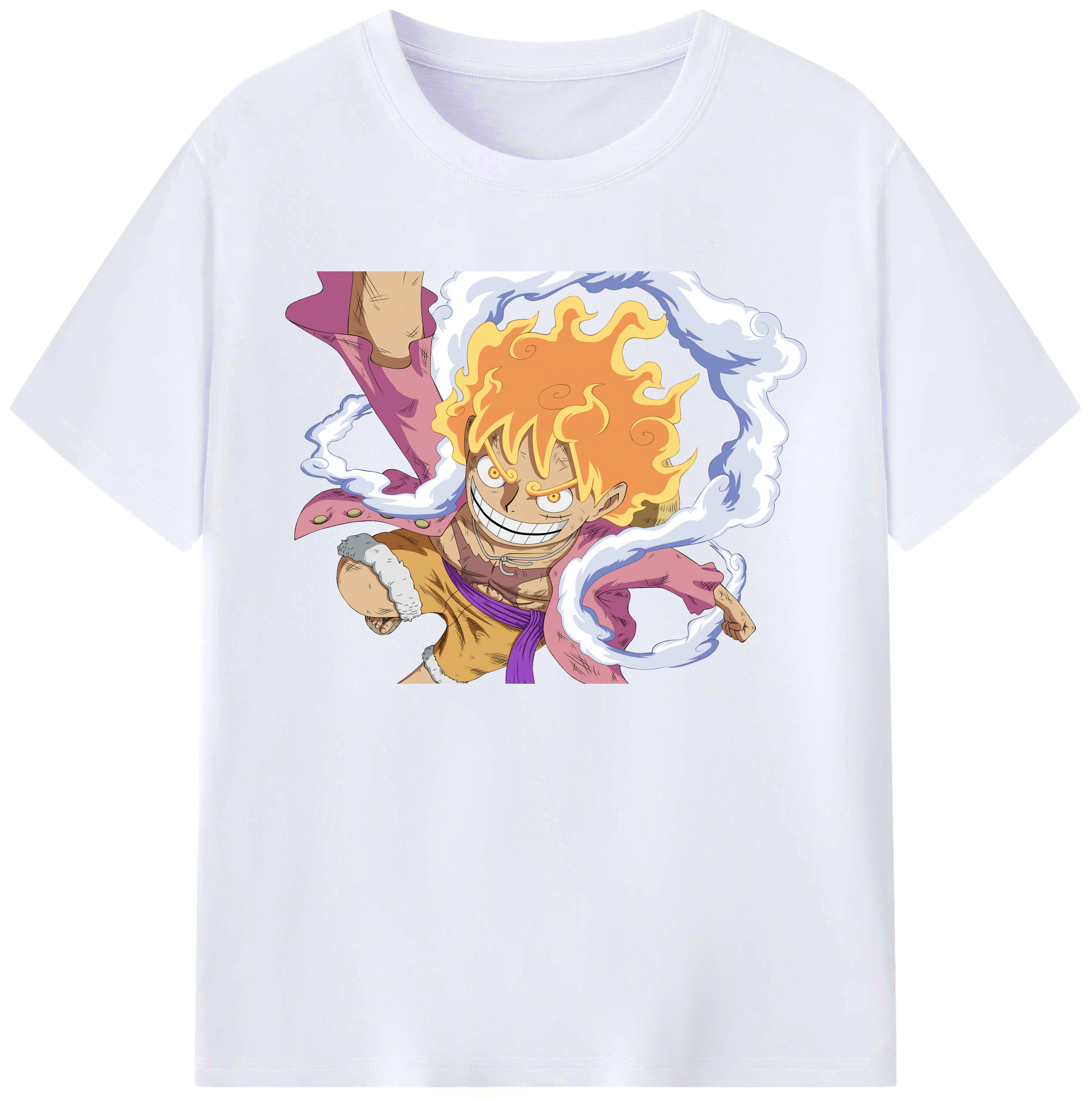 ワンピース モンキー・D・ルフィ ONE PIECE Monkey D. Luffy 綿100％ メンズ半袖Tシャツ｜肌触りやわらか＆通気性