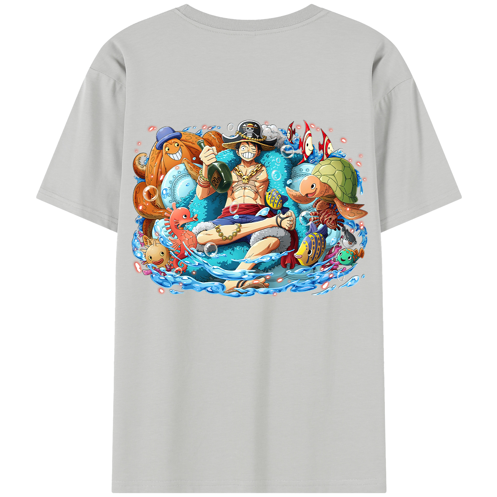ワンピース モンキー・D・ルフィ ONE PIECE Monkey D. Luffy レディース半袖Tシャツ(バックプリント)