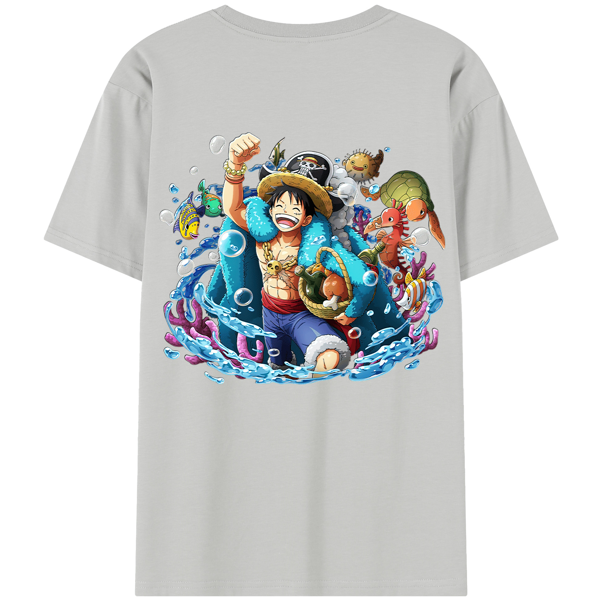 ワンピース モンキー・D・ルフィ ONE PIECE Monkey D. Luffy レディース半袖Tシャツ(バックプリント)