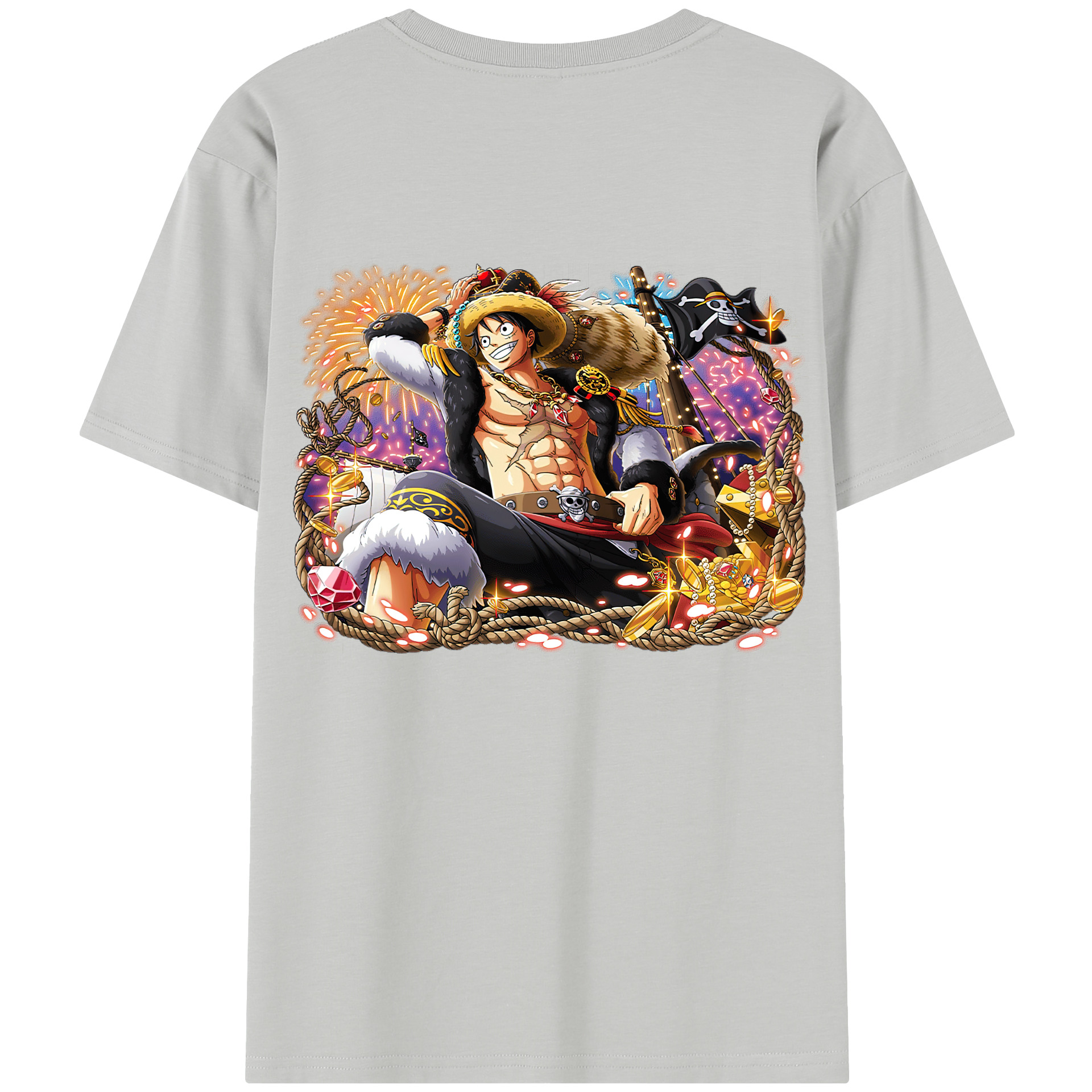 ワンピース モンキー・D・ルフィ ONE PIECE Monkey D. Luffy レディース半袖Tシャツ(バックプリント)