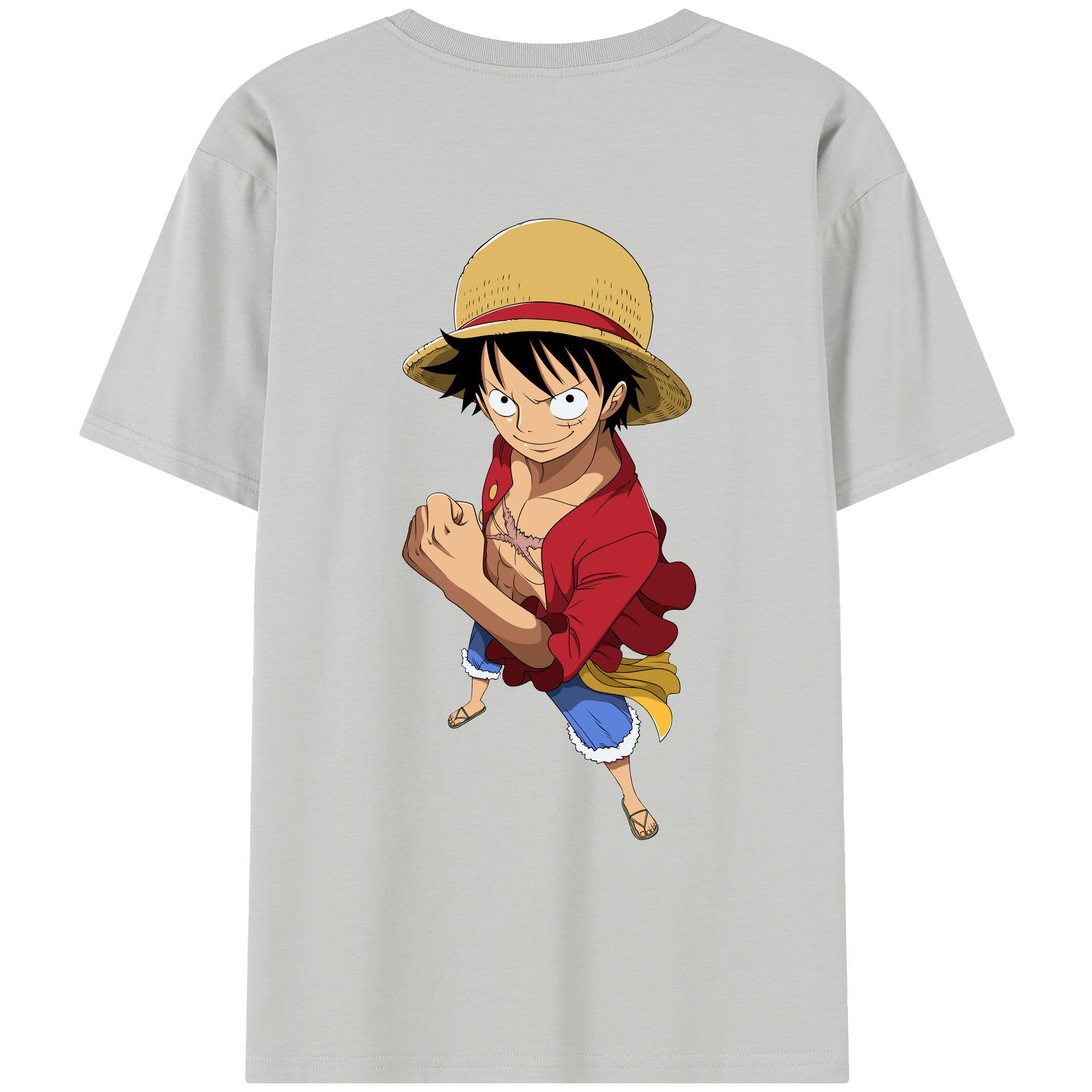 ワンピース モンキー・D・ルフィ ONE PIECE Monkey D. Luffy レディース半袖Tシャツ(バックプリント)