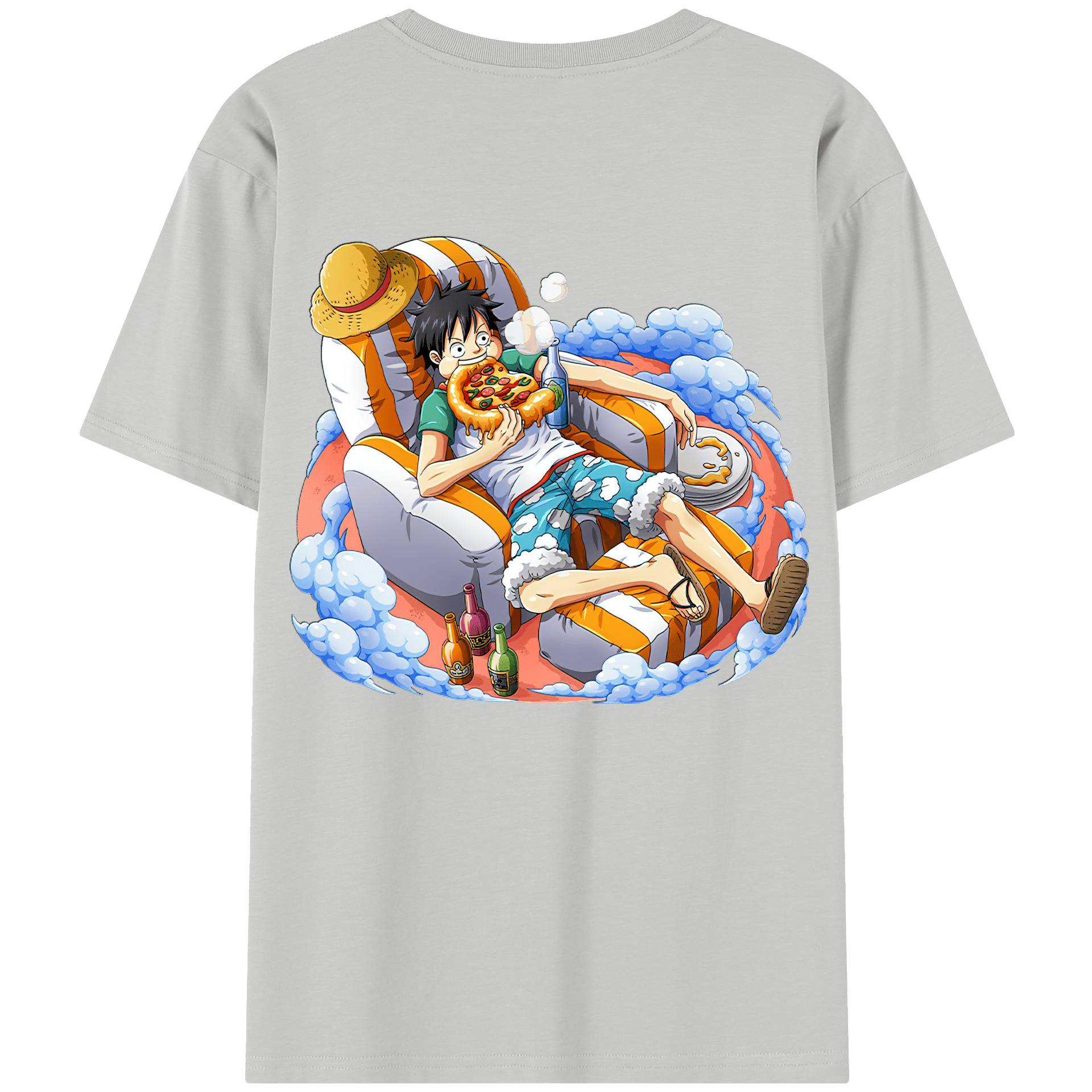ワンピース モンキー・D・ルフィ ONE PIECE Monkey D. Luffy レディース半袖Tシャツ(バックプリント)