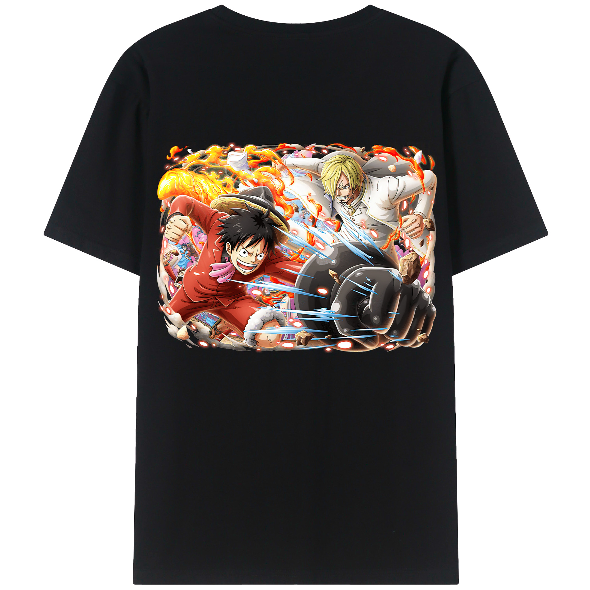 ワンピース モンキー・D・ルフィ ONE PIECE Monkey D. Luffy レディース半袖Tシャツ(バックプリント)
