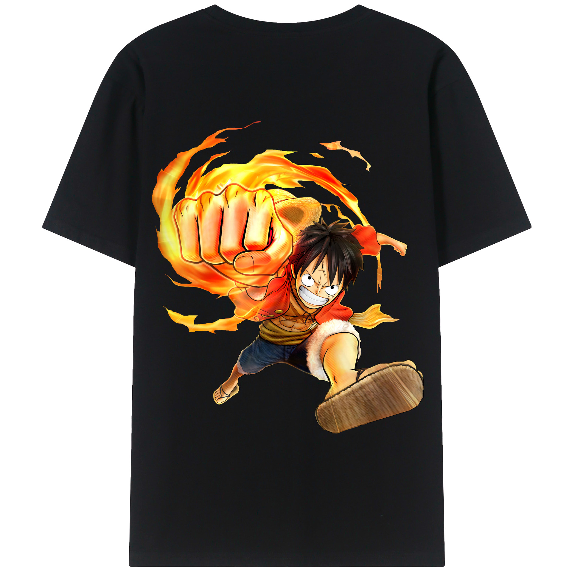 ワンピース モンキー・D・ルフィ ONE PIECE Monkey D. Luffy レディース半袖Tシャツ(バックプリント)