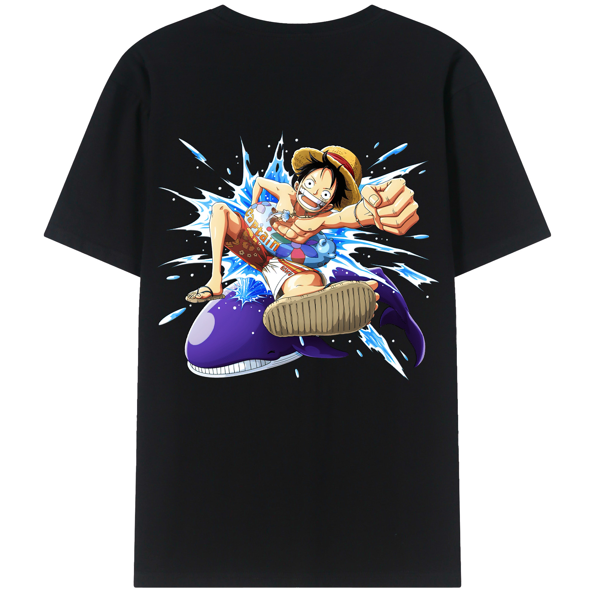 ワンピース モンキー・D・ルフィ ONE PIECE Monkey D. Luffy レディース半袖Tシャツ(バックプリント)