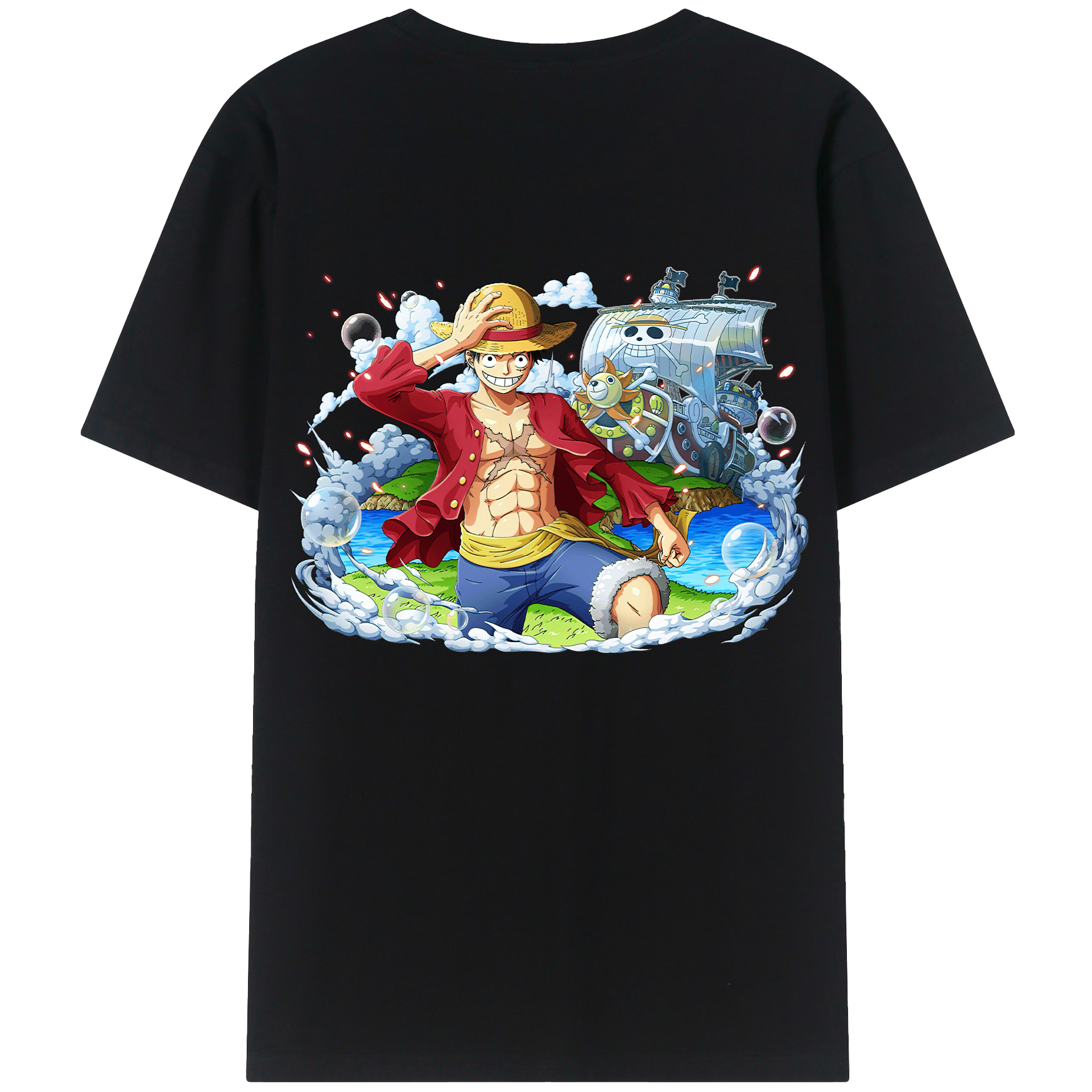 ワンピース モンキー・D・ルフィ ONE PIECE Monkey D. Luffy レディース半袖Tシャツ(バックプリント)