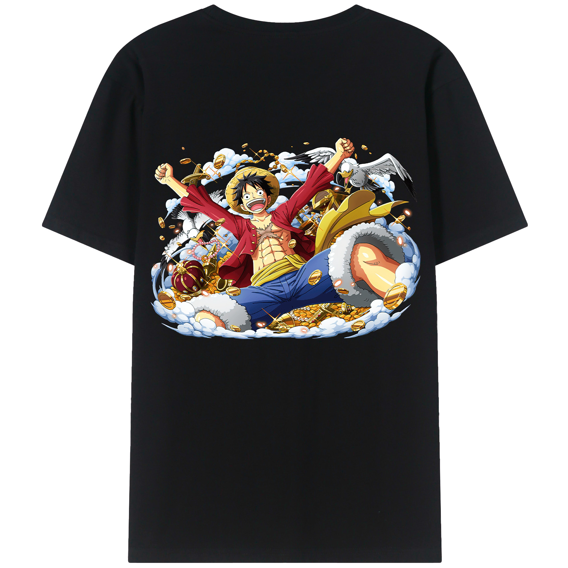 ワンピース モンキー・D・ルフィ ONE PIECE Monkey D. Luffy レディース半袖Tシャツ(バックプリント)