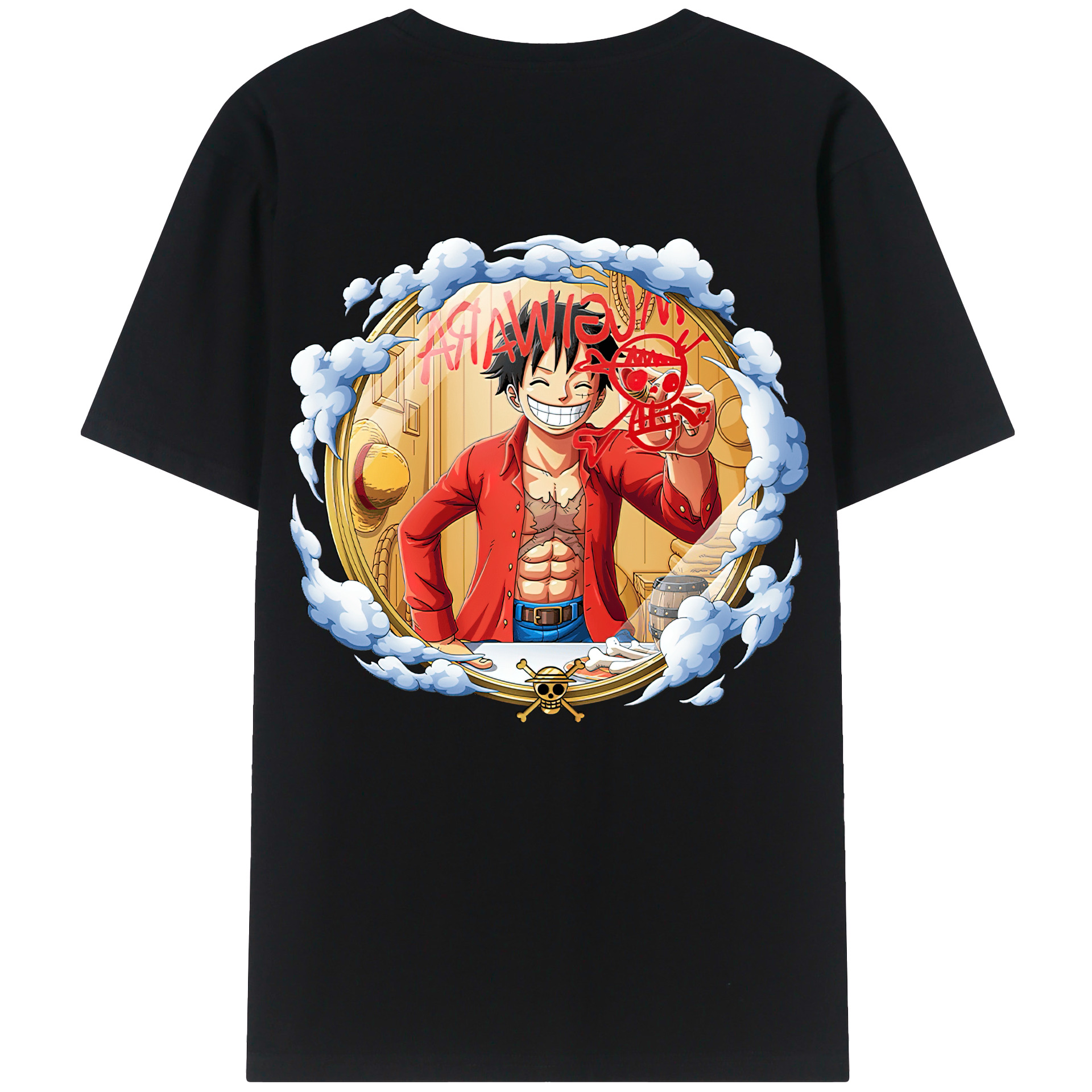 ワンピース モンキー・D・ルフィ ONE PIECE Monkey D. Luffy レディース半袖Tシャツ(バックプリント)