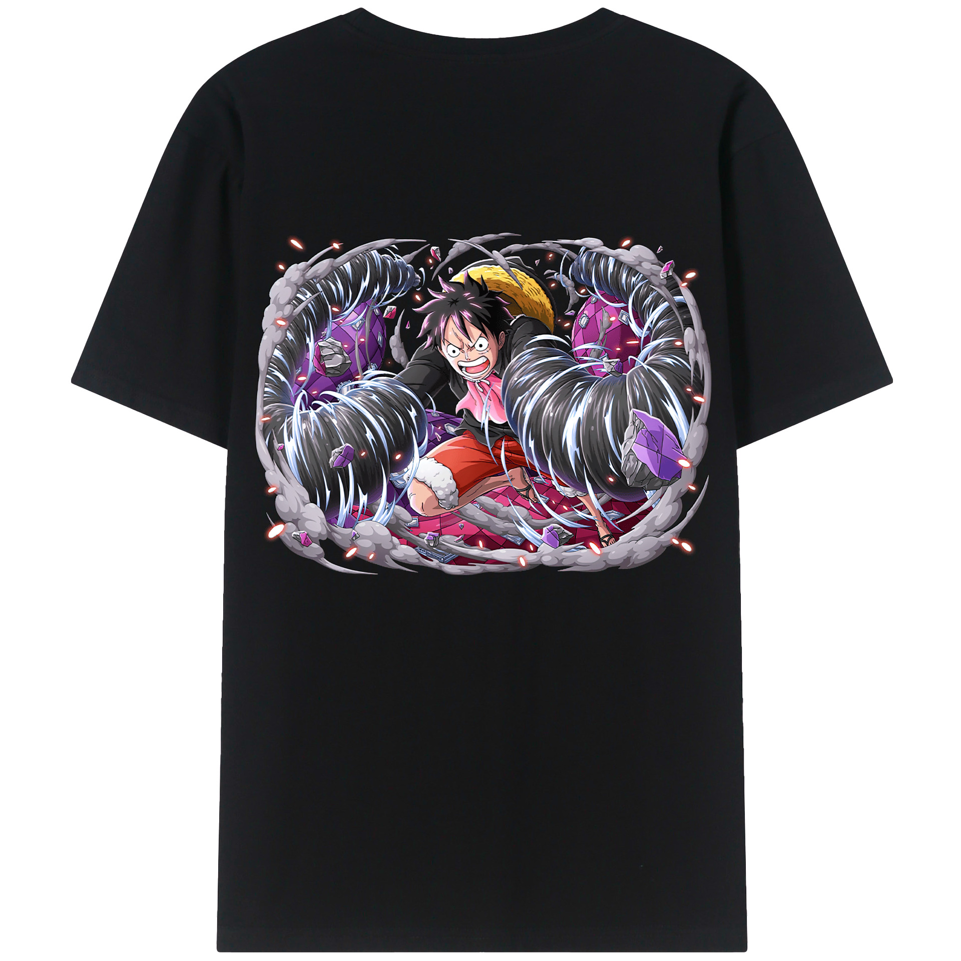 ワンピース モンキー・D・ルフィ ONE PIECE Monkey D. Luffy レディース半袖Tシャツ(バックプリント)