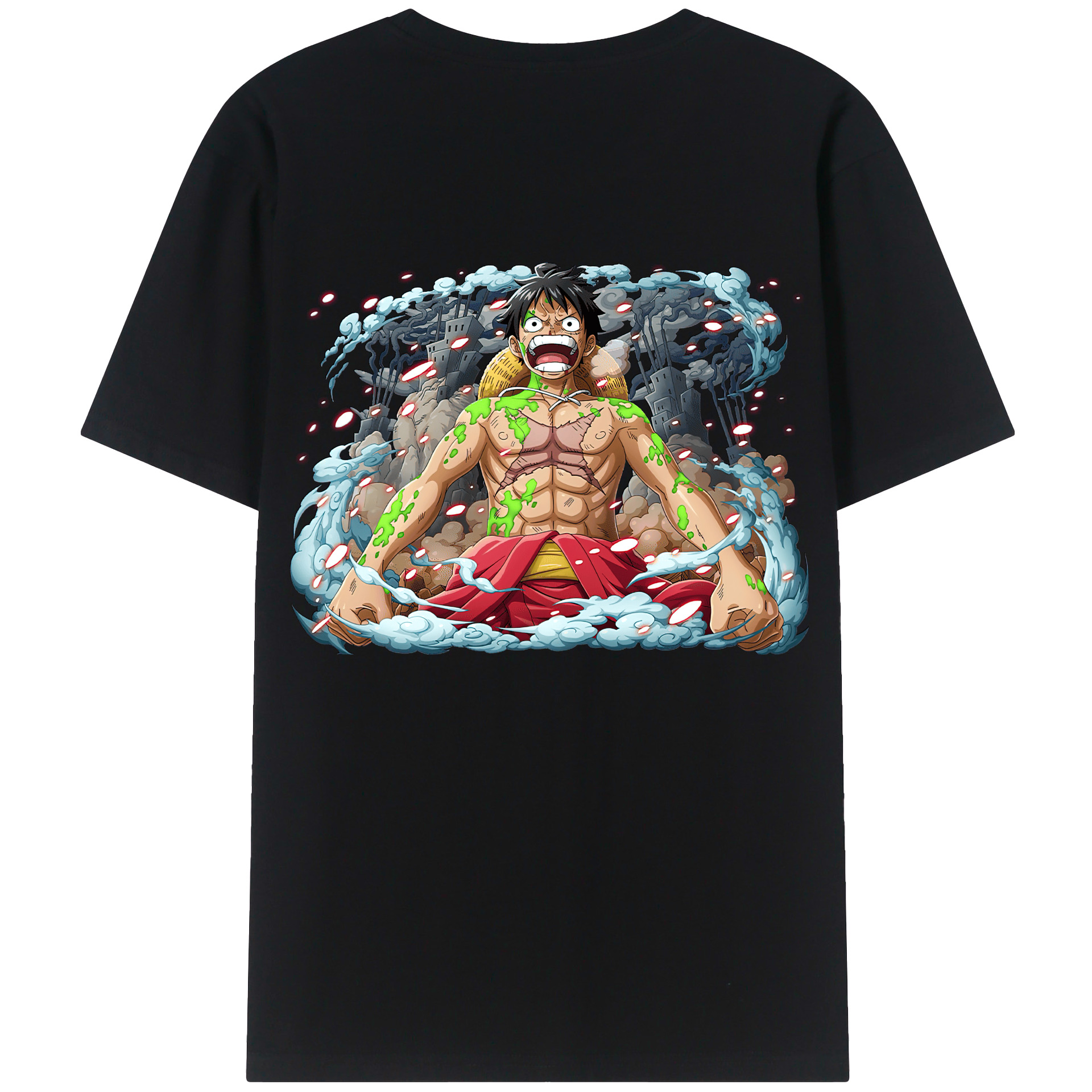 ワンピース モンキー・D・ルフィ ONE PIECE Monkey D. Luffy レディース半袖Tシャツ(バックプリント)