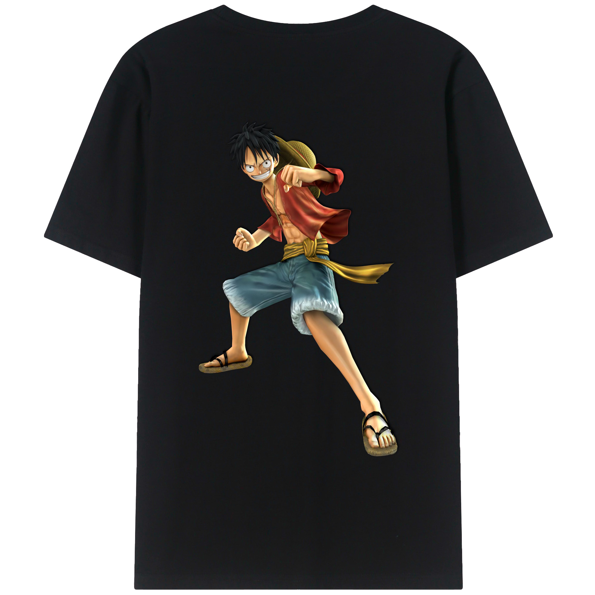 ワンピース モンキー・D・ルフィ ONE PIECE Monkey D. Luffy レディース半袖Tシャツ(バックプリント)
