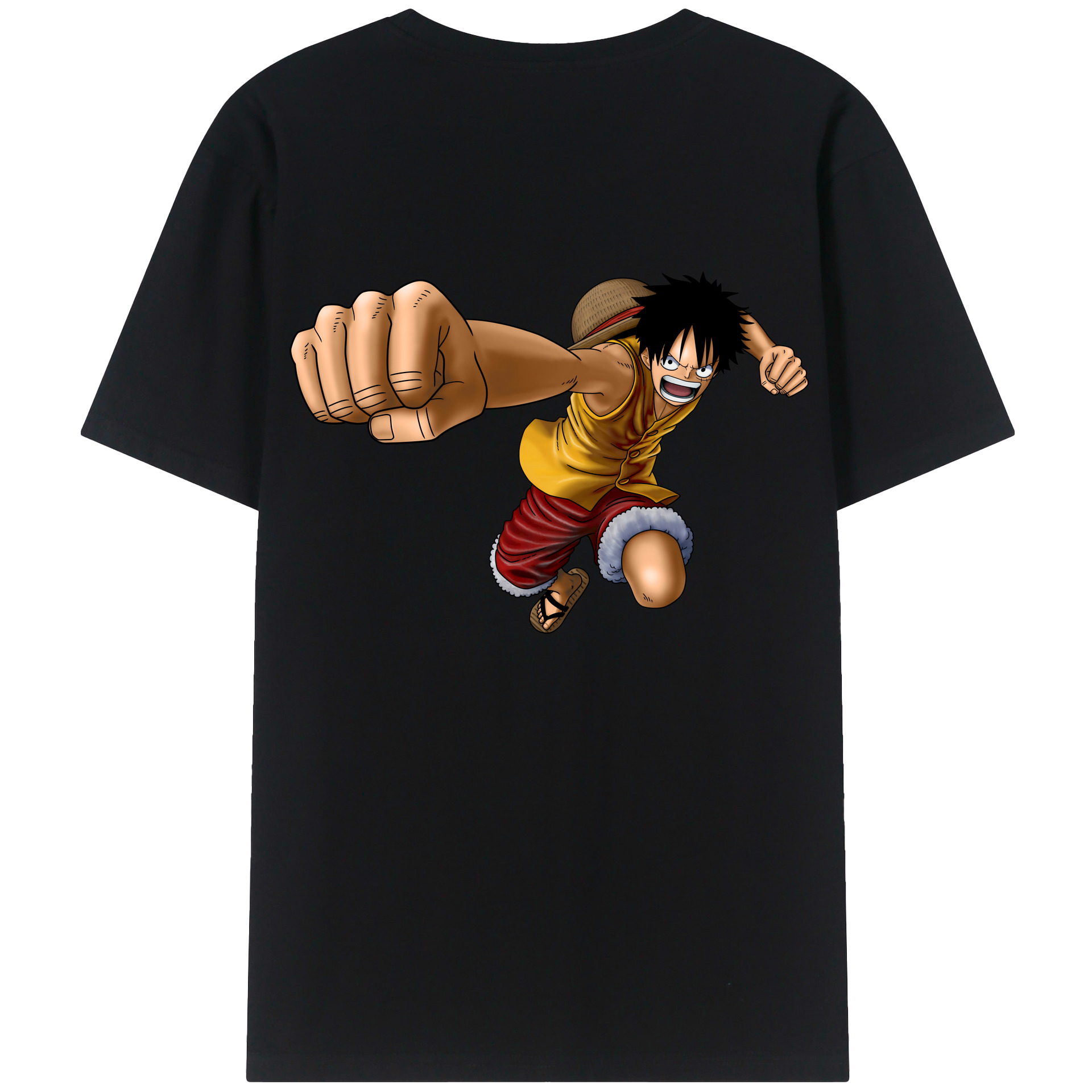 ワンピース モンキー・D・ルフィ ONE PIECE Monkey D. Luffy レディース半袖Tシャツ(バックプリント)