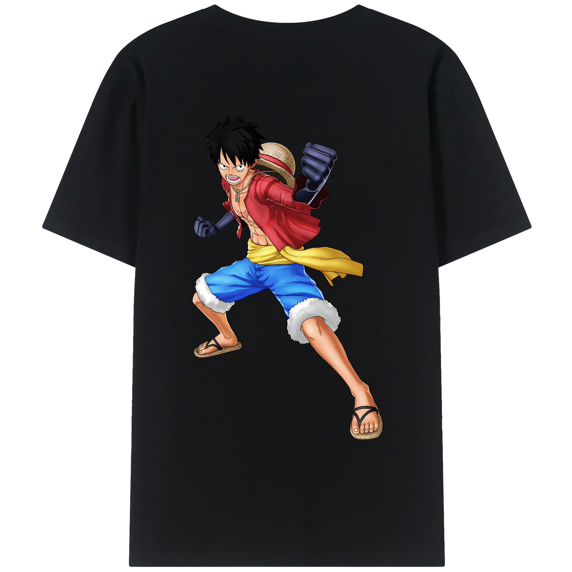 ワンピース モンキー・D・ルフィ ONE PIECE Monkey D. Luffy レディース半袖Tシャツ(バックプリント)