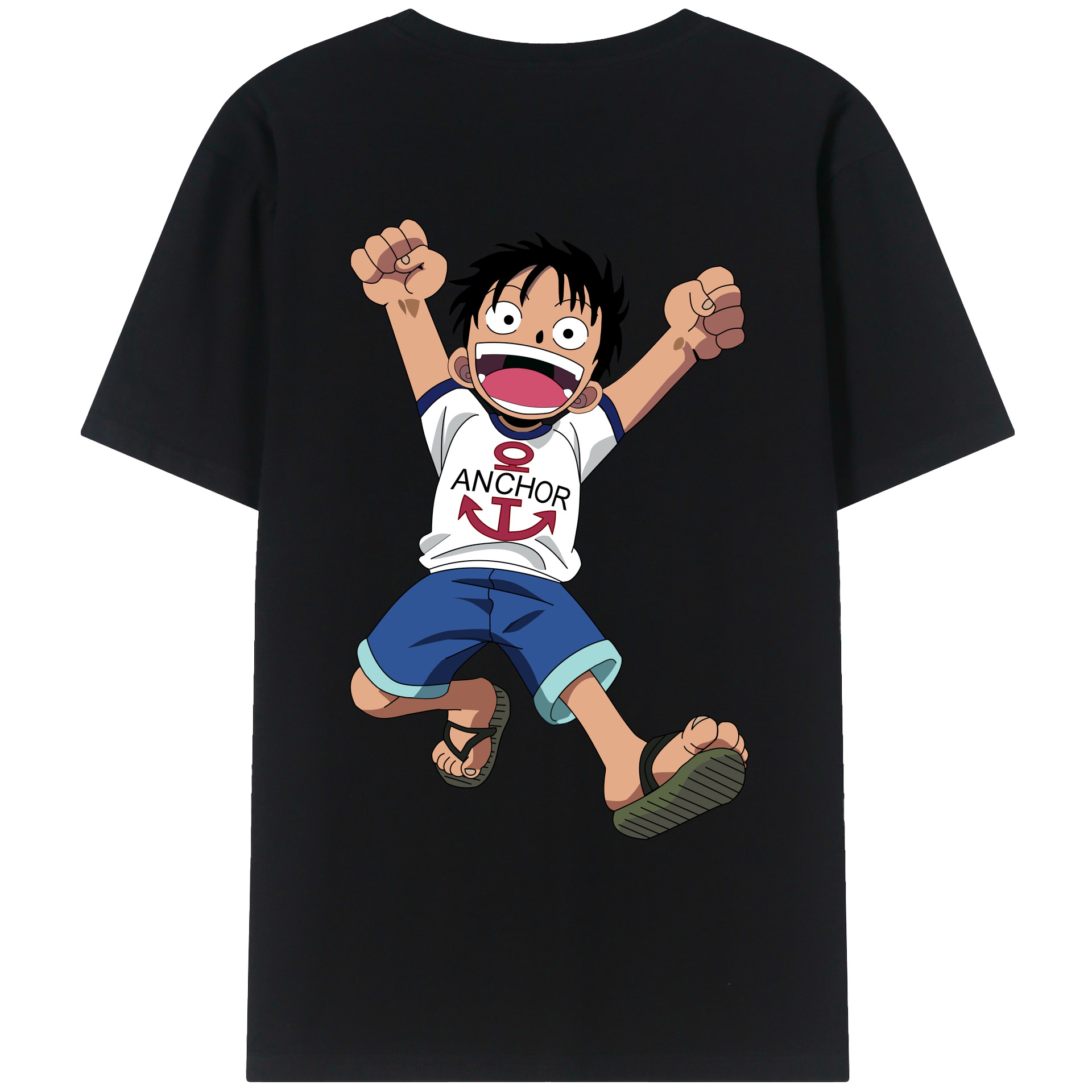 ワンピース モンキー・D・ルフィ ONE PIECE Monkey D. Luffy レディース半袖Tシャツ(バックプリント)