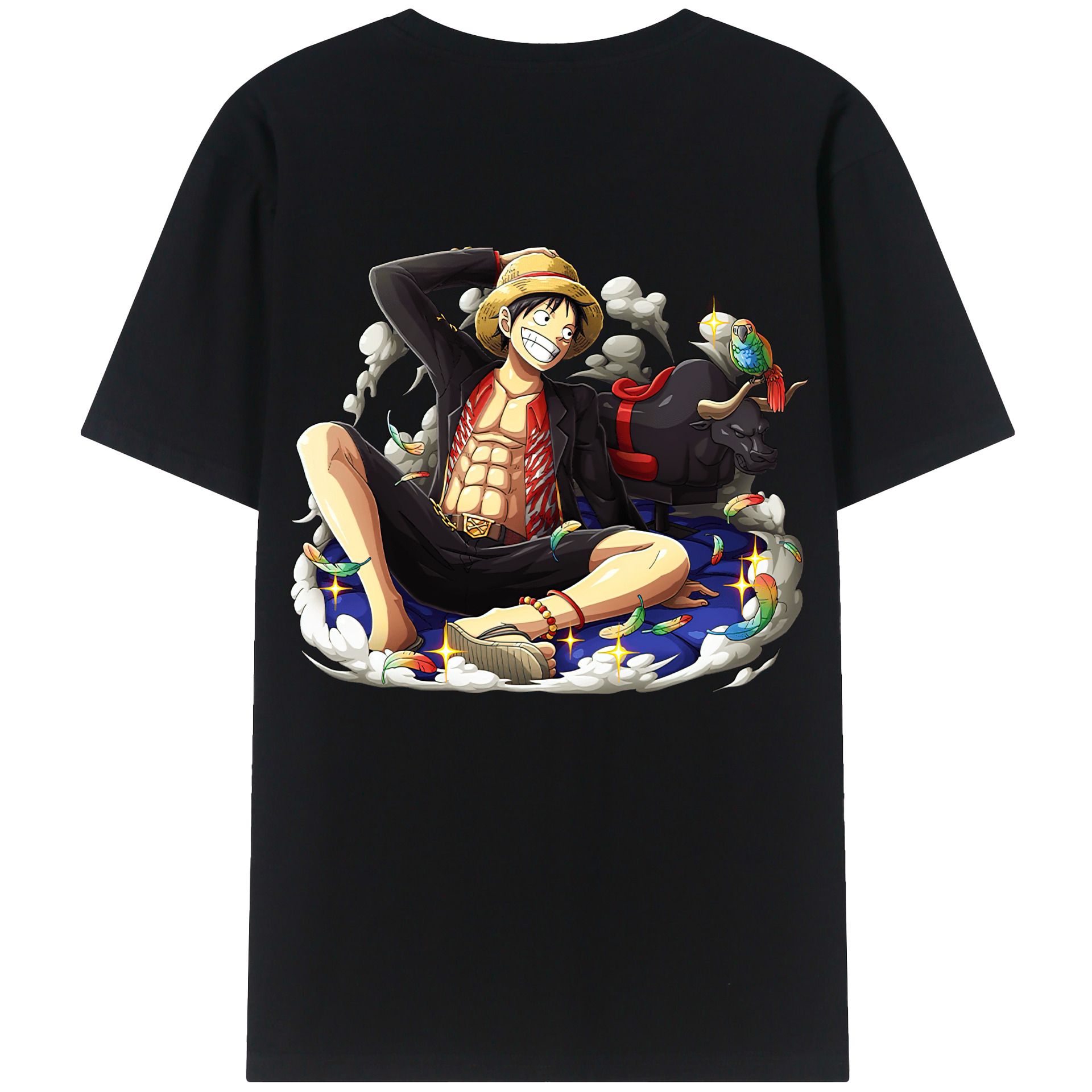 ワンピース モンキー・D・ルフィ ONE PIECE Monkey D. Luffy レディース半袖Tシャツ(バックプリント)