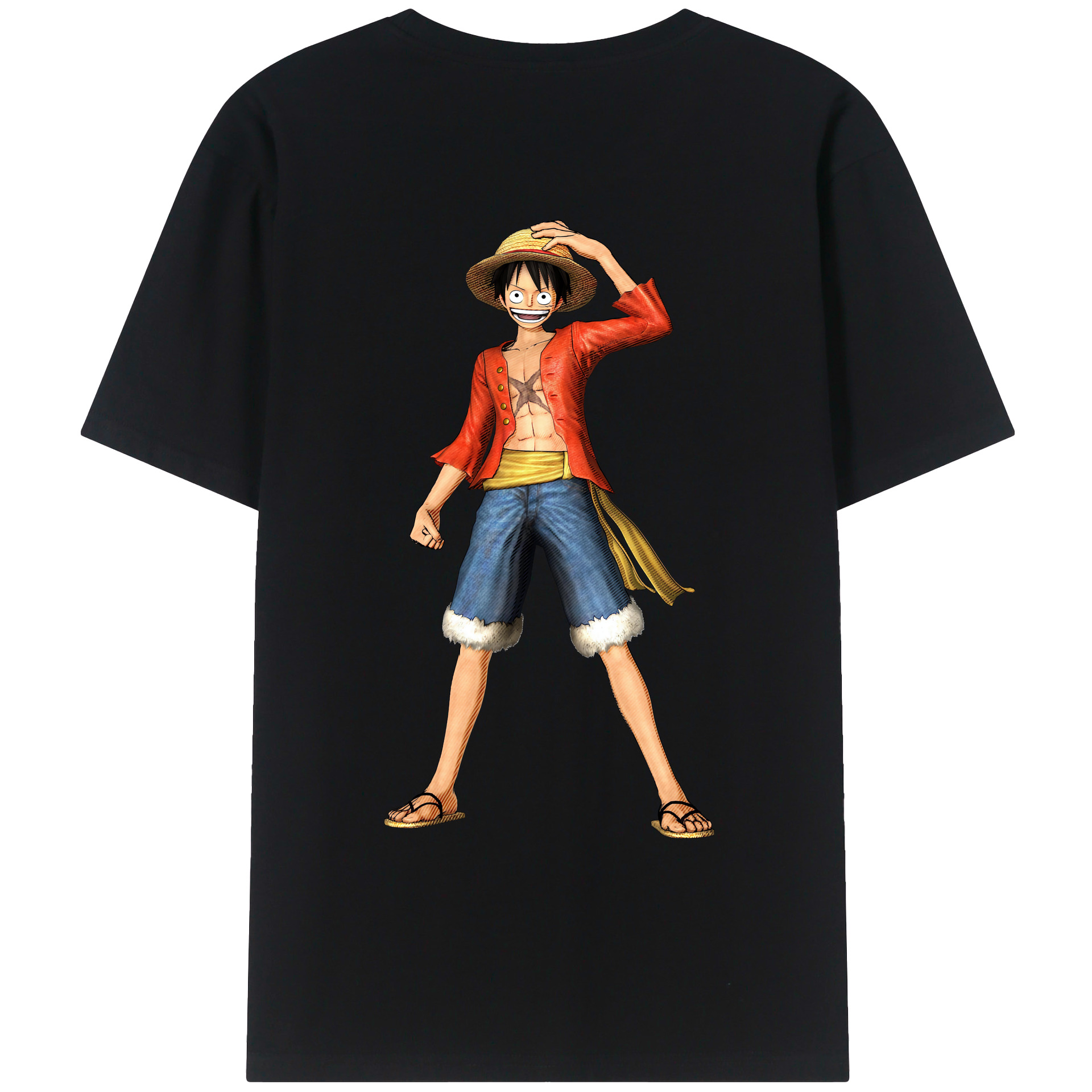 ワンピース モンキー・D・ルフィ ONE PIECE Monkey D. Luffy レディース半袖Tシャツ(バックプリント)