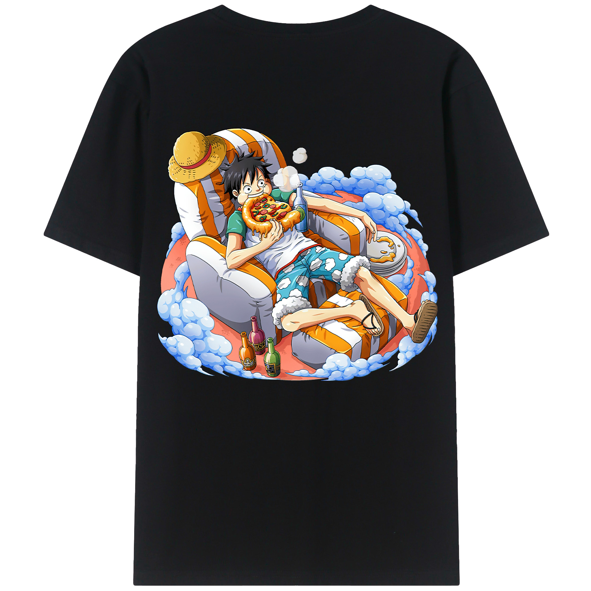ワンピース モンキー・D・ルフィ ONE PIECE Monkey D. Luffy レディース半袖Tシャツ(バックプリント)