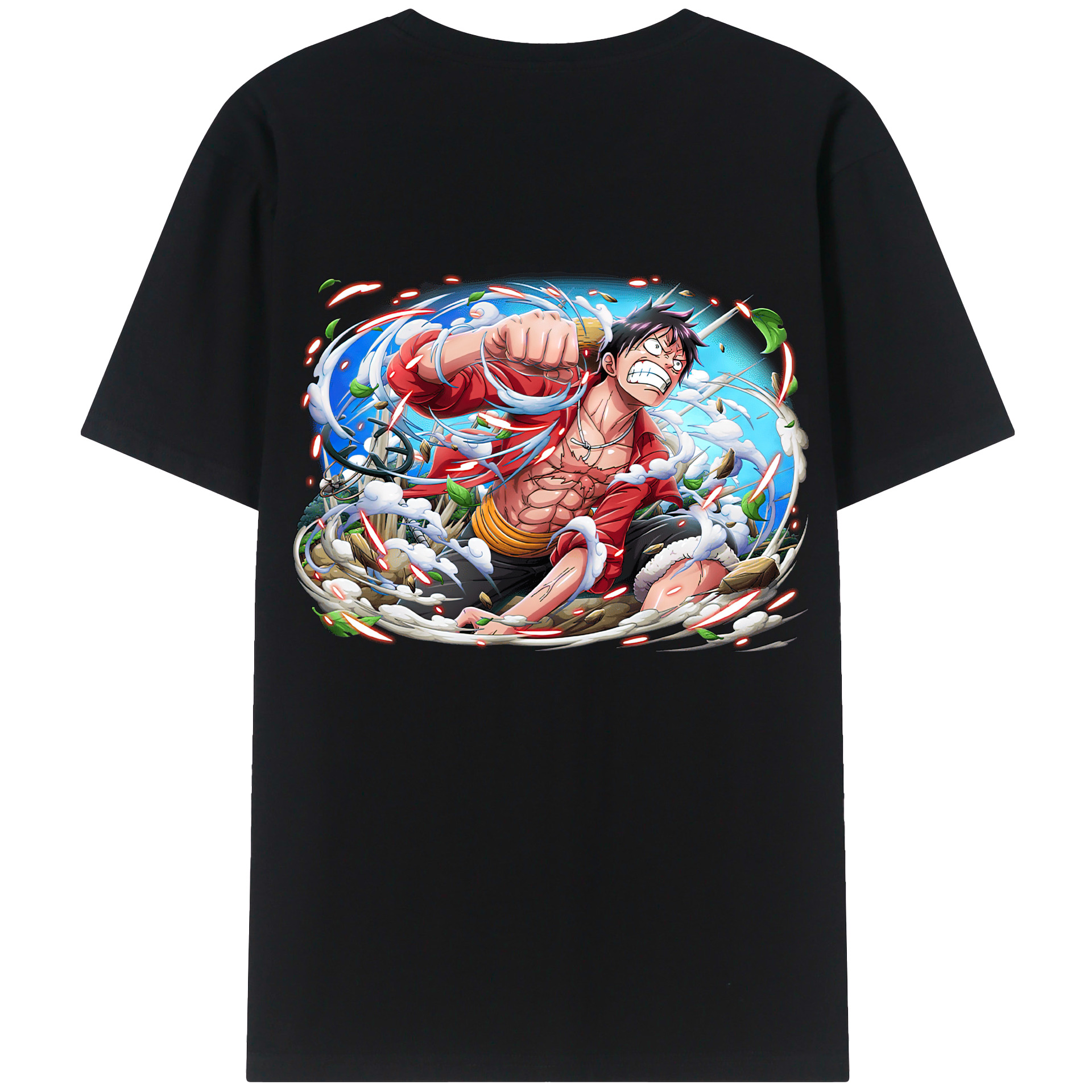 ワンピース モンキー・D・ルフィ ONE PIECE Monkey D. Luffy レディース半袖Tシャツ(バックプリント)