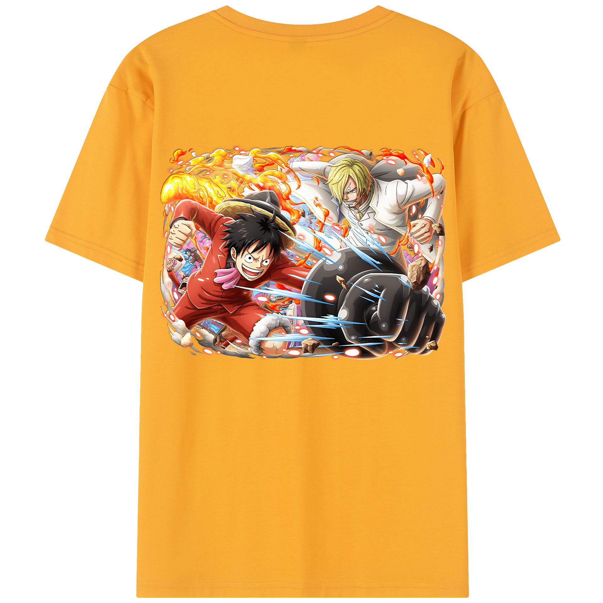 ワンピース モンキー・D・ルフィ ONE PIECE Monkey D. Luffy レディース半袖Tシャツ(バックプリント)