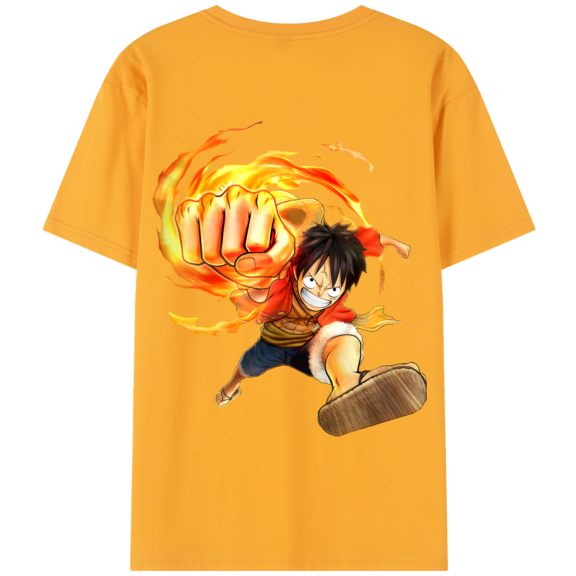 ワンピース モンキー・D・ルフィ ONE PIECE Monkey D. Luffy レディース半袖Tシャツ(バックプリント)