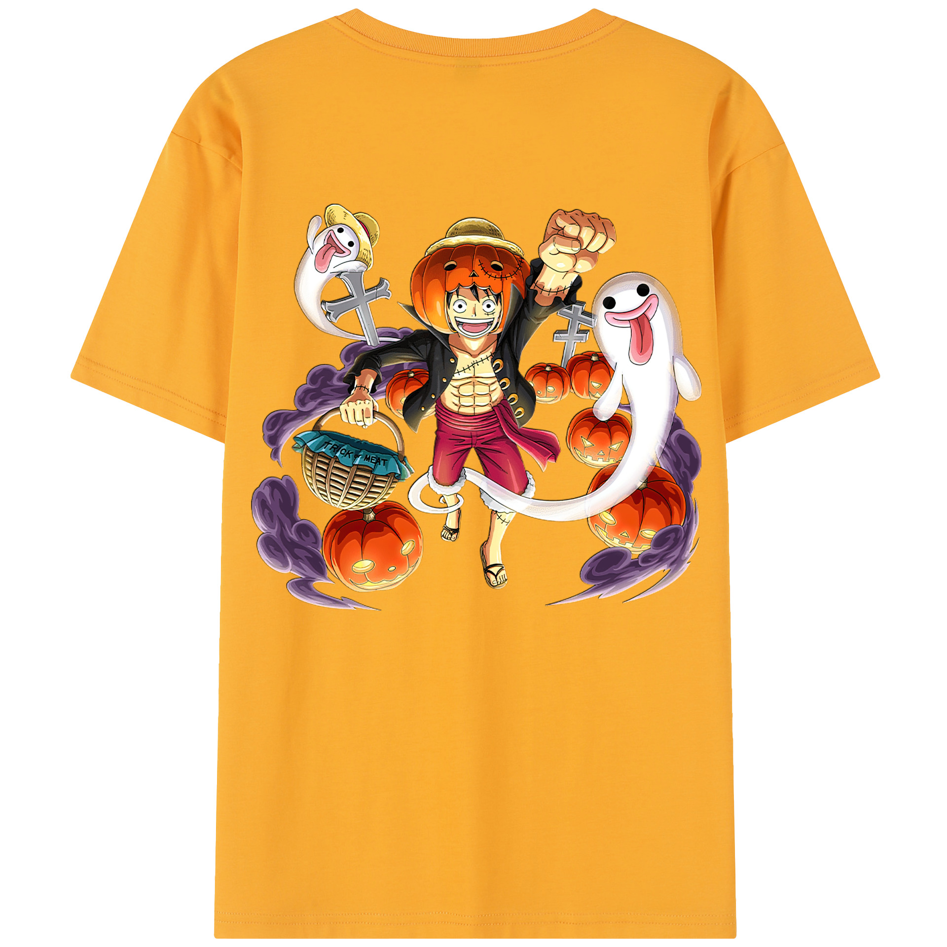 ワンピース モンキー・D・ルフィ ONE PIECE Monkey D. Luffy レディース半袖Tシャツ(バックプリント)
