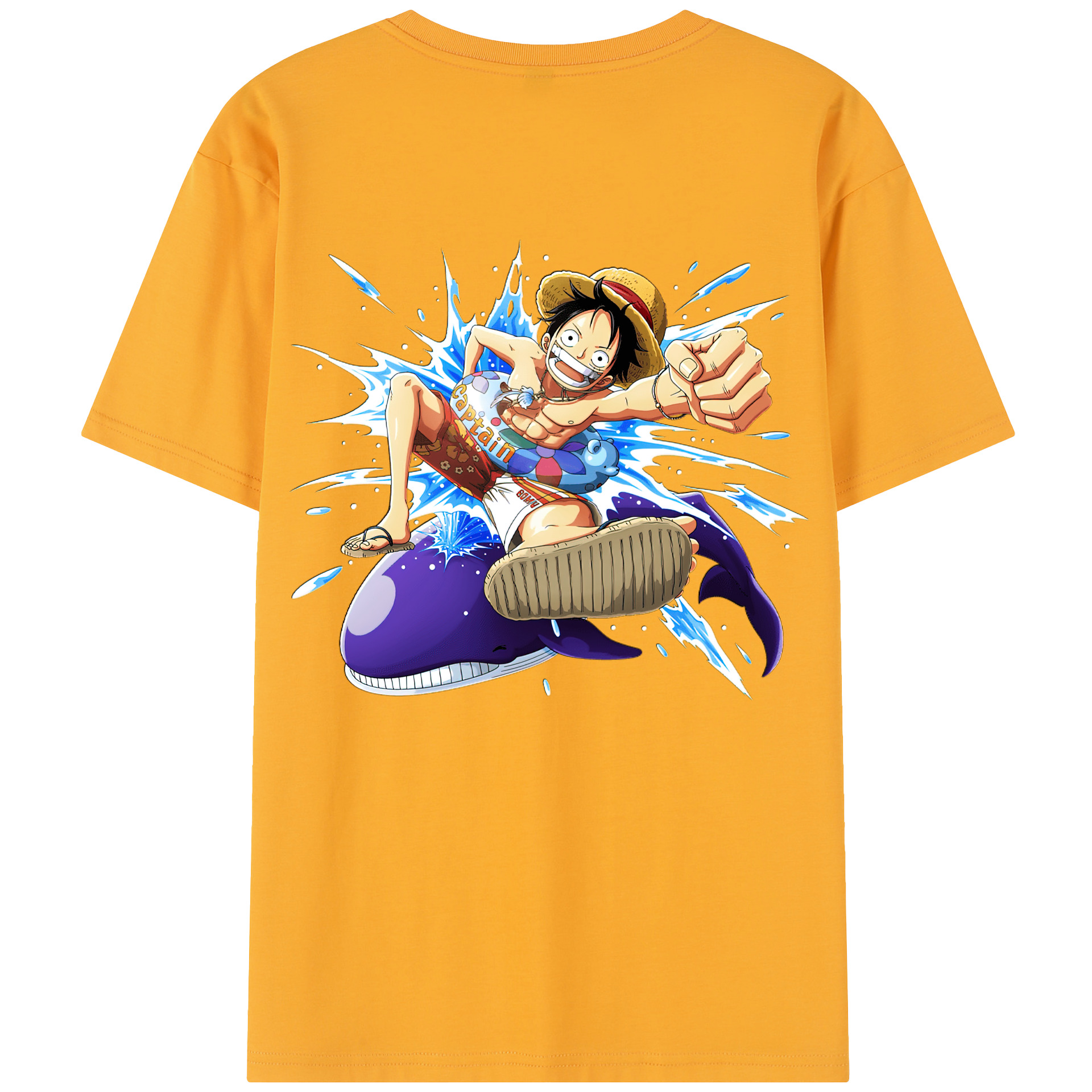ワンピース モンキー・D・ルフィ ONE PIECE Monkey D. Luffy レディース半袖Tシャツ(バックプリント)