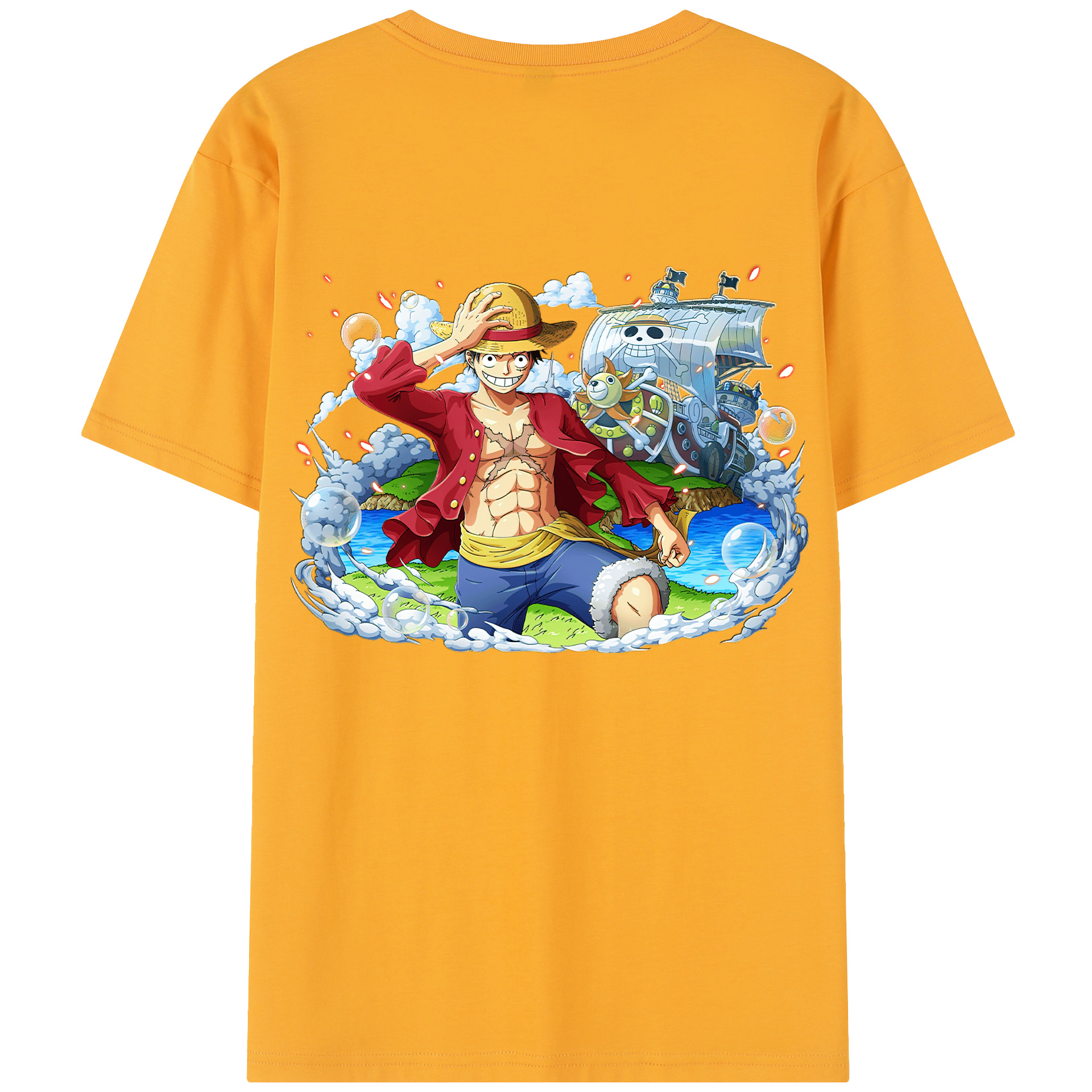 ワンピース モンキー・D・ルフィ ONE PIECE Monkey D. Luffy レディース半袖Tシャツ(バックプリント)