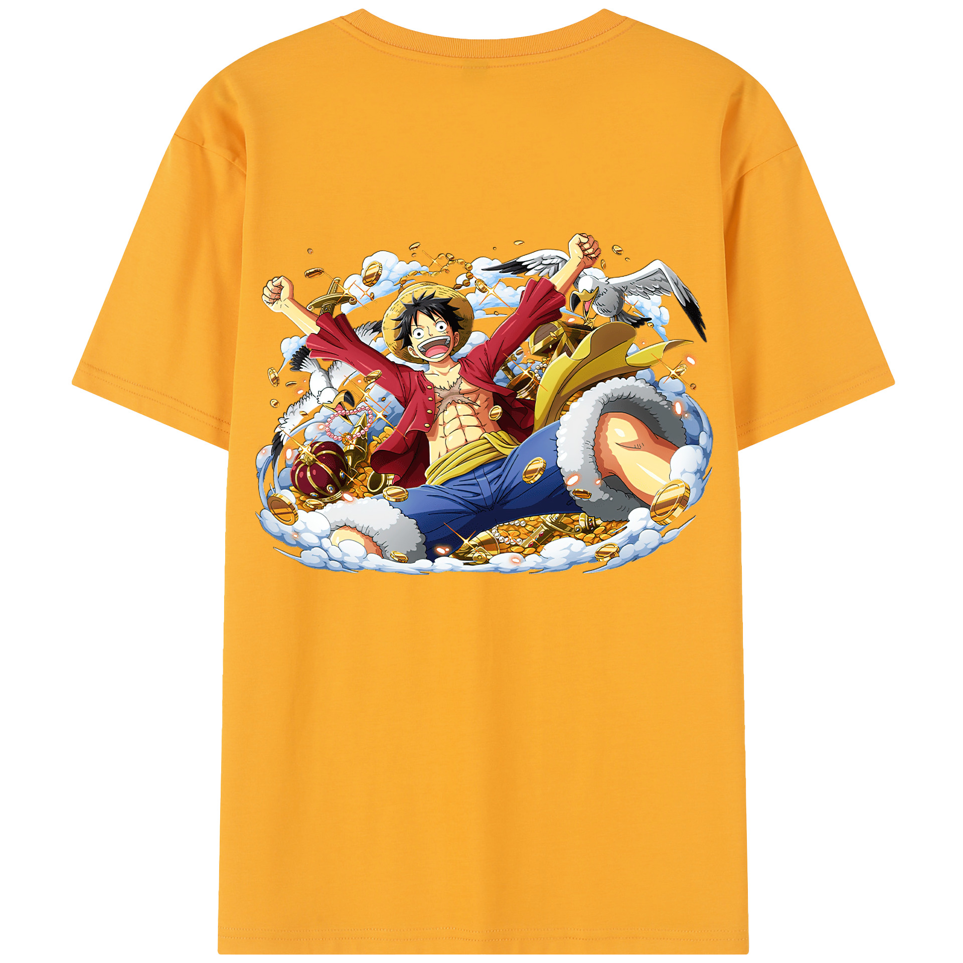 ワンピース モンキー・D・ルフィ ONE PIECE Monkey D. Luffy レディース半袖Tシャツ(バックプリント)