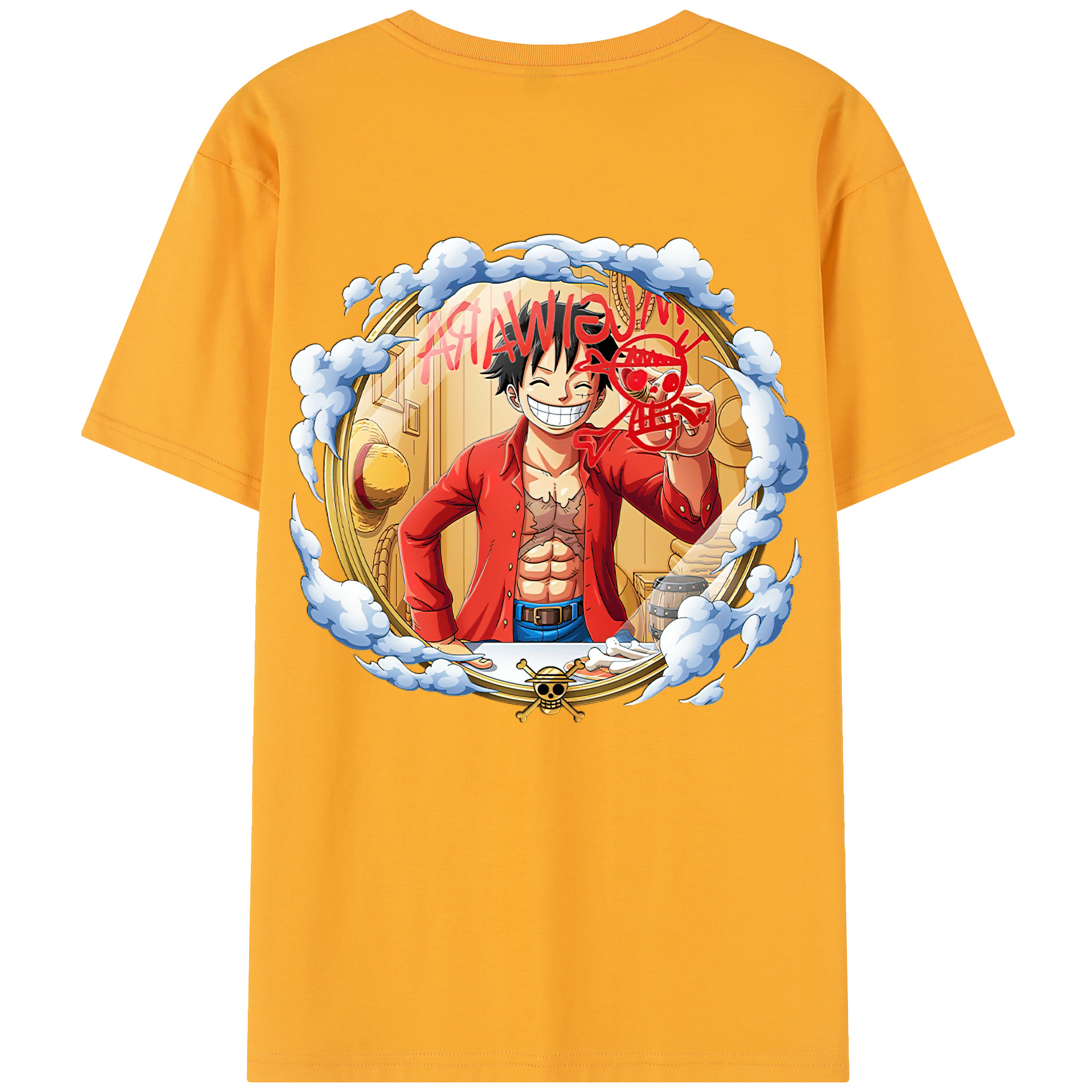 ワンピース モンキー・D・ルフィ ONE PIECE Monkey D. Luffy レディース半袖Tシャツ(バックプリント)