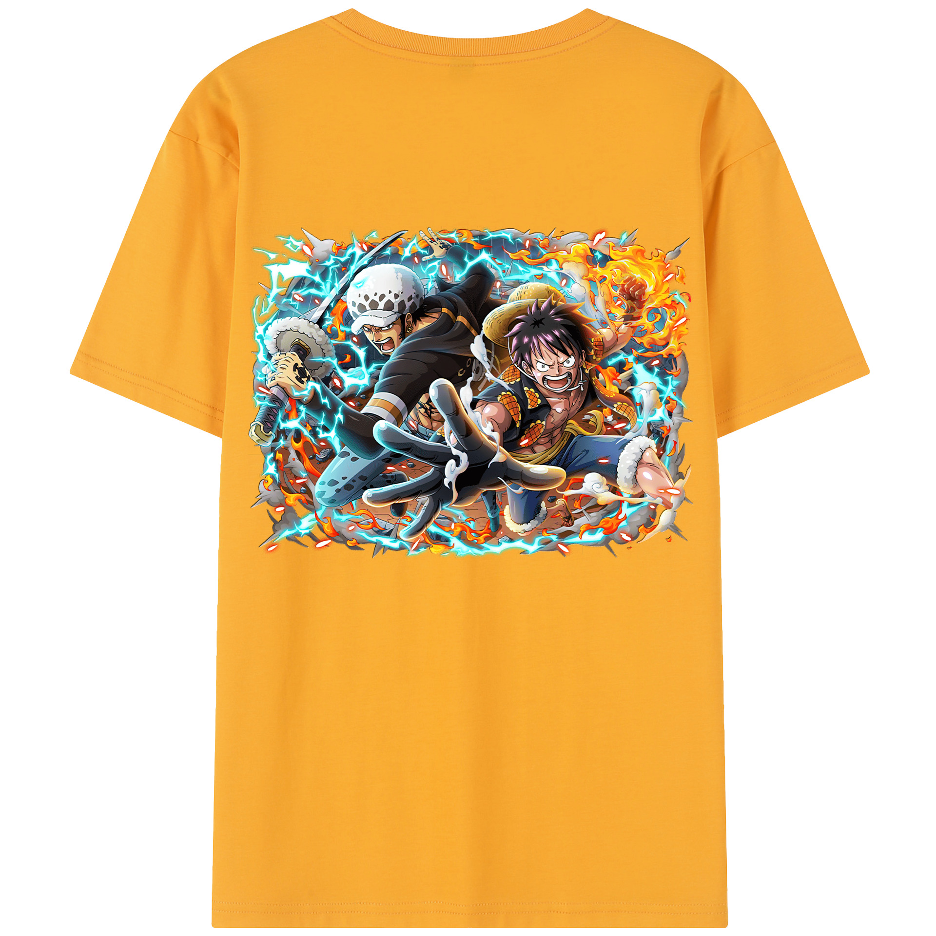 ワンピース モンキー・D・ルフィ ONE PIECE Monkey D. Luffy レディース半袖Tシャツ(バックプリント)