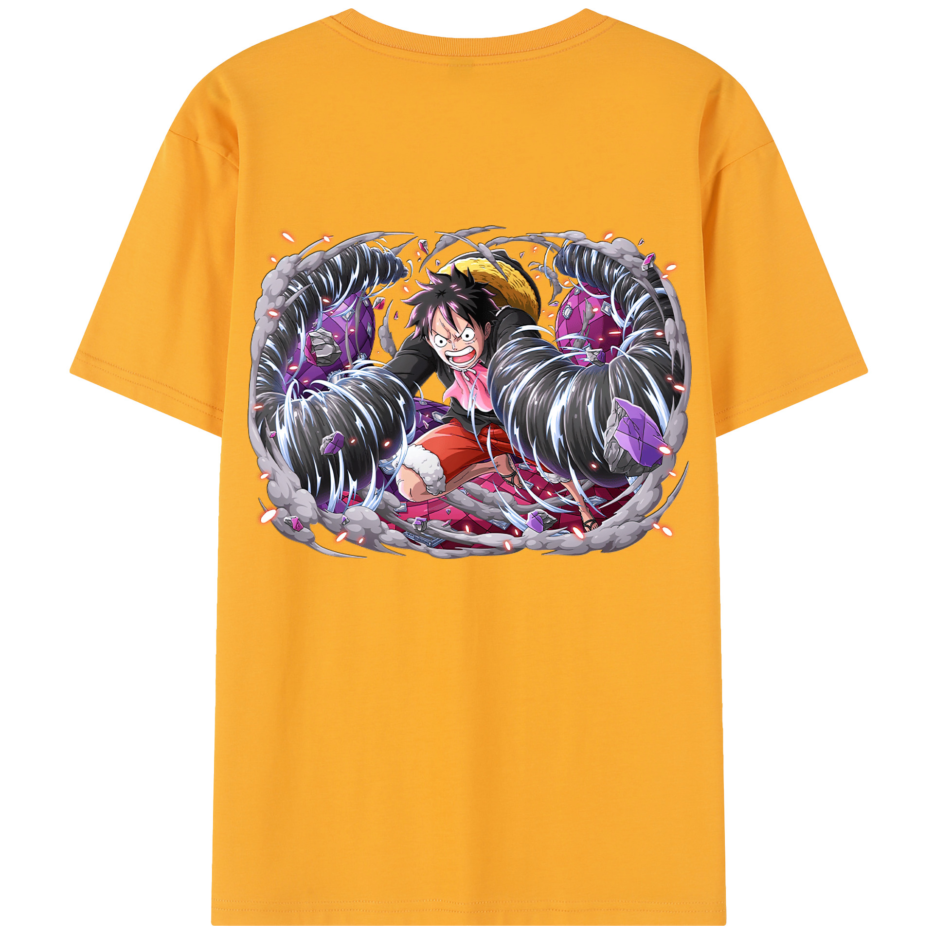 ワンピース モンキー・D・ルフィ ONE PIECE Monkey D. Luffy レディース半袖Tシャツ(バックプリント)