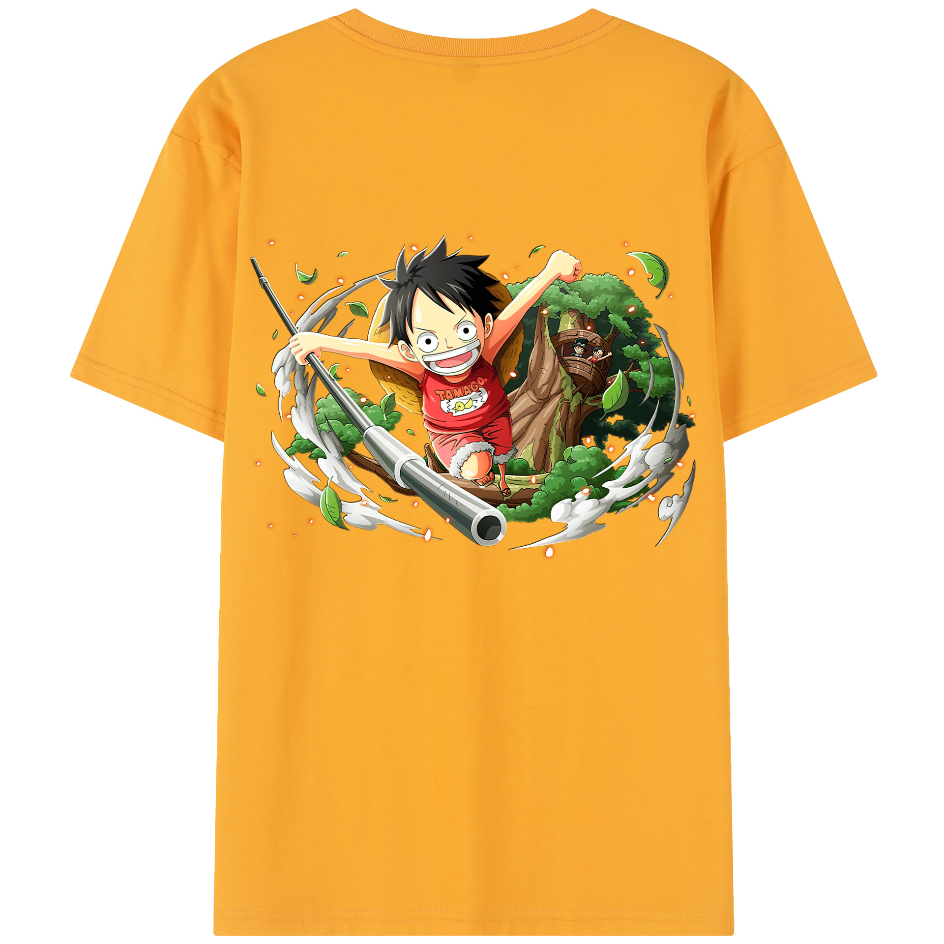 ワンピース モンキー・D・ルフィ ONE PIECE Monkey D. Luffy レディース半袖Tシャツ(バックプリント)