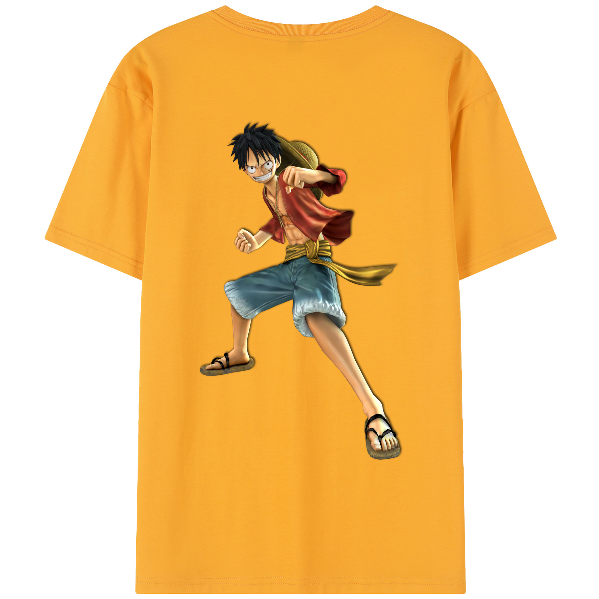 ワンピース モンキー・D・ルフィ ONE PIECE Monkey D. Luffy レディース半袖Tシャツ(バックプリント)