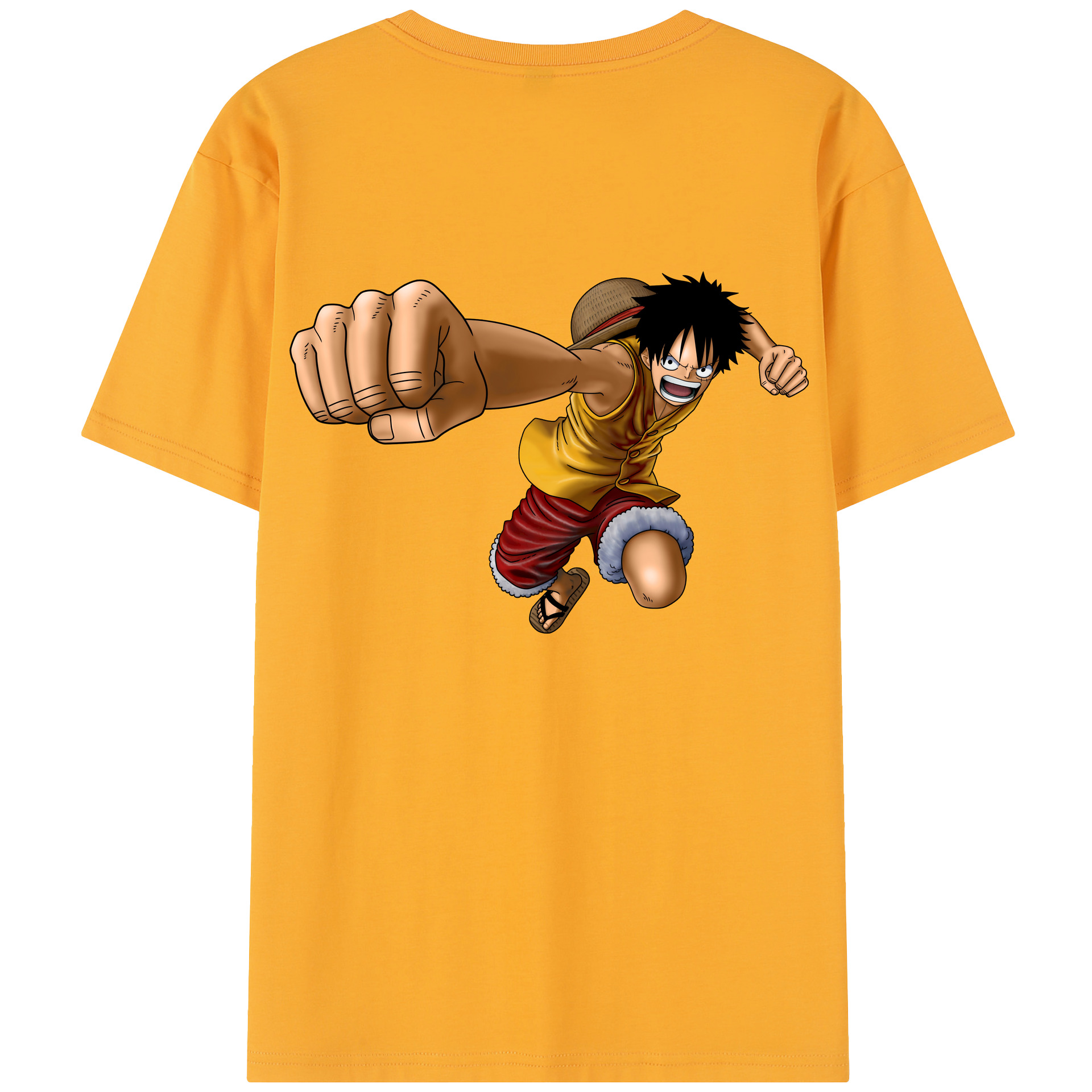 ワンピース モンキー・D・ルフィ ONE PIECE Monkey D. Luffy レディース半袖Tシャツ(バックプリント)