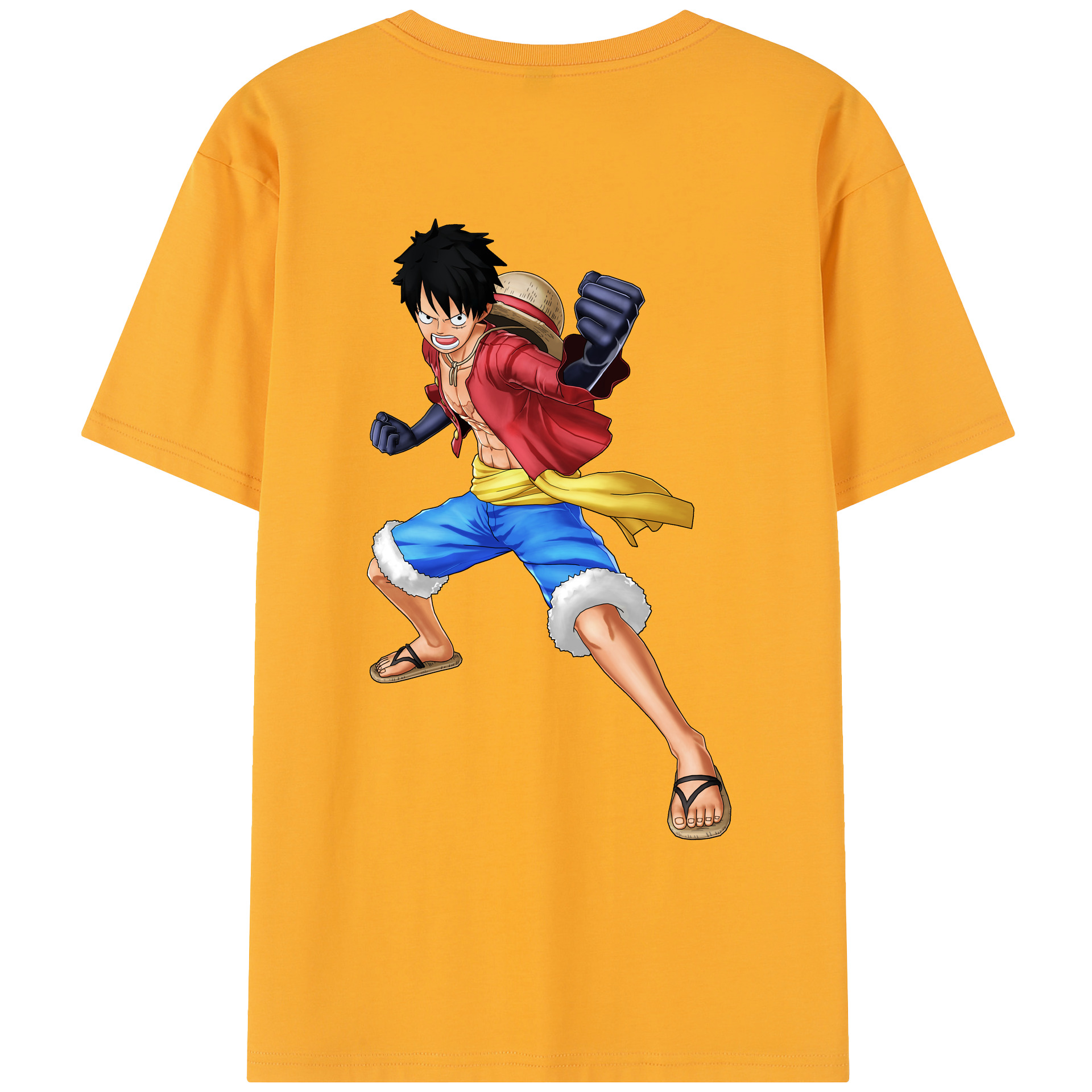 ワンピース モンキー・D・ルフィ ONE PIECE Monkey D. Luffy レディース半袖Tシャツ(バックプリント)