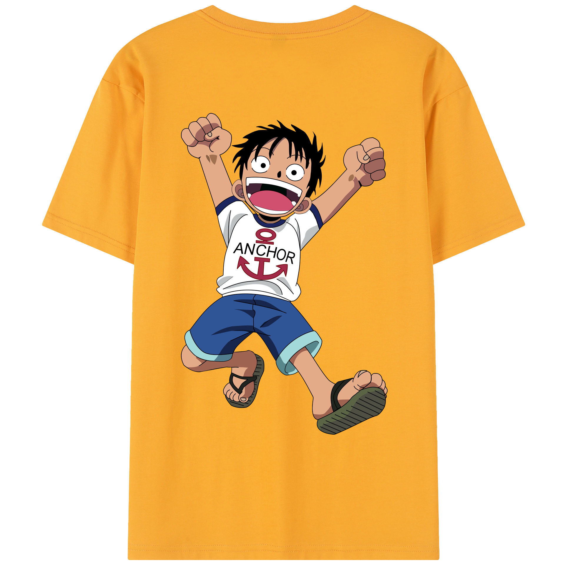 ワンピース モンキー・D・ルフィ ONE PIECE Monkey D. Luffy レディース半袖Tシャツ(バックプリント)
