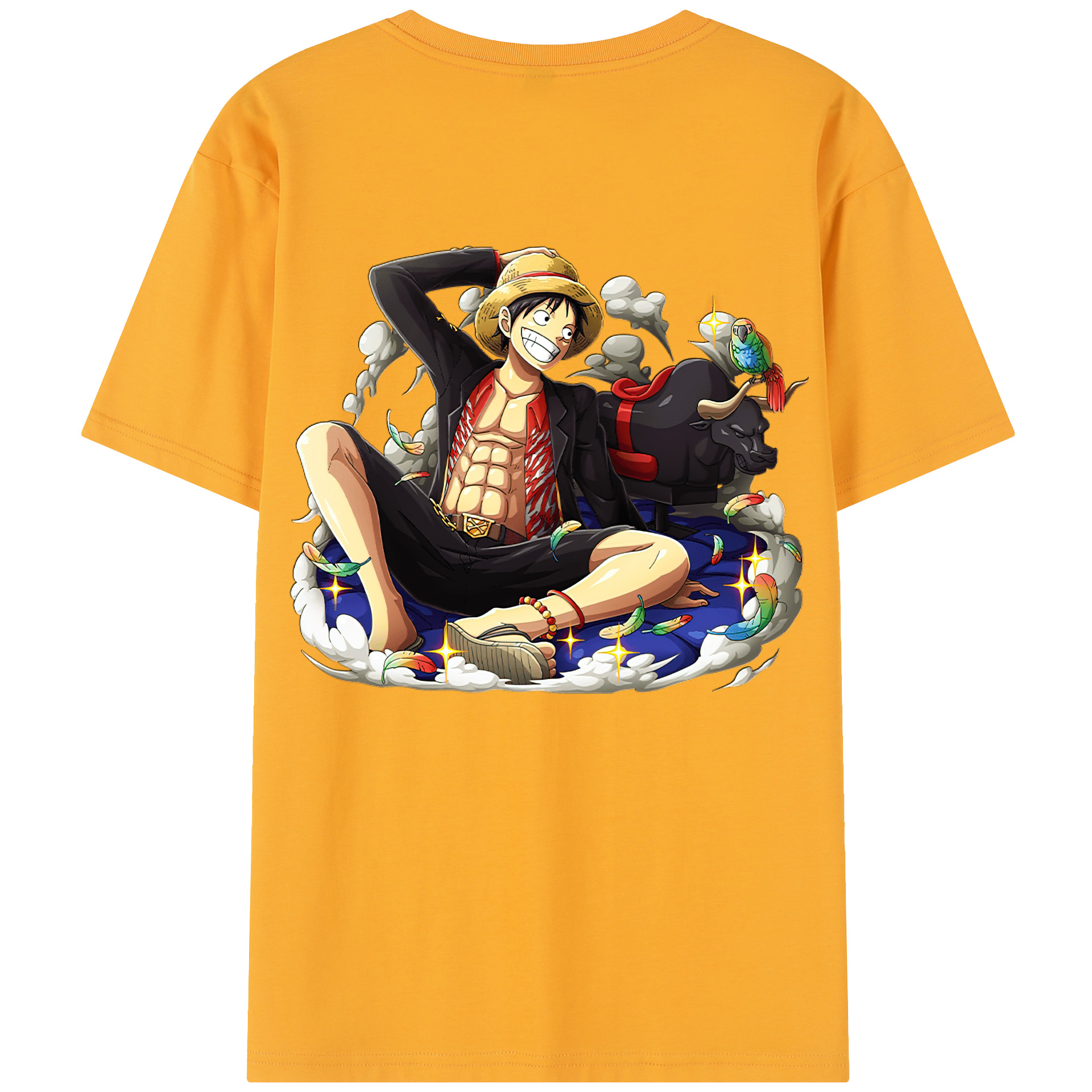 ワンピース モンキー・D・ルフィ ONE PIECE Monkey D. Luffy レディース半袖Tシャツ(バックプリント)