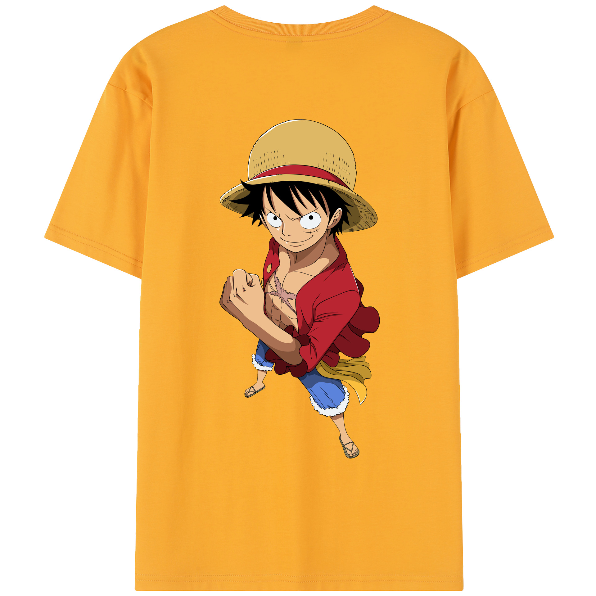 ワンピース モンキー・D・ルフィ ONE PIECE Monkey D. Luffy レディース半袖Tシャツ(バックプリント)