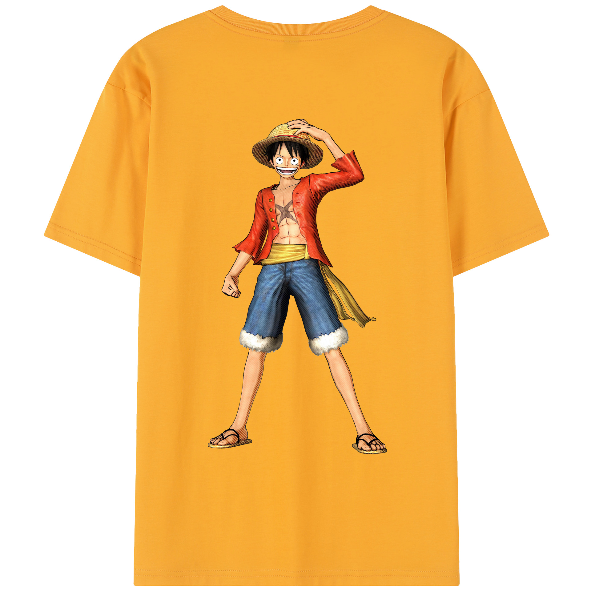 ワンピース モンキー・D・ルフィ ONE PIECE Monkey D. Luffy レディース半袖Tシャツ(バックプリント)