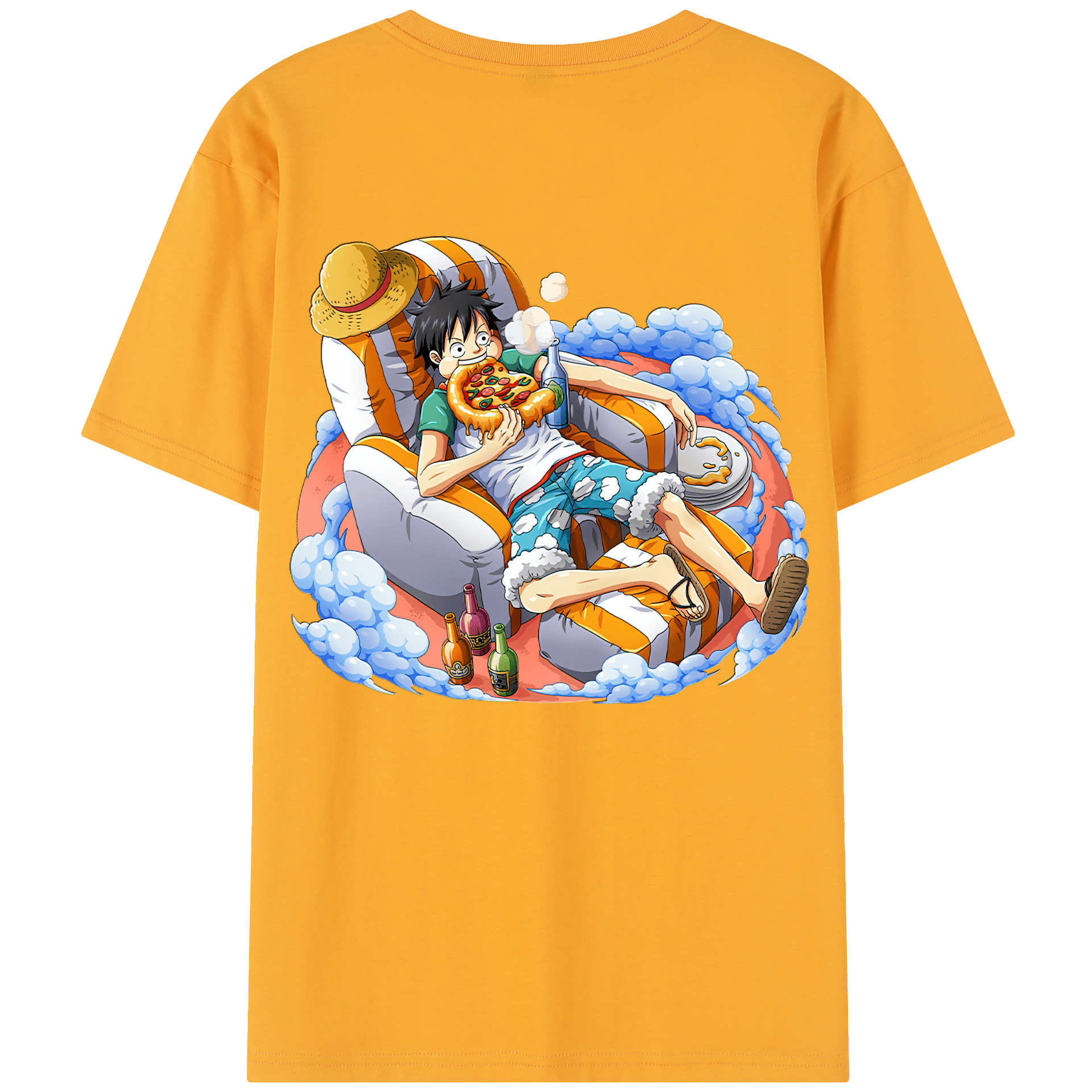 ワンピース モンキー・D・ルフィ ONE PIECE Monkey D. Luffy レディース半袖Tシャツ(バックプリント)